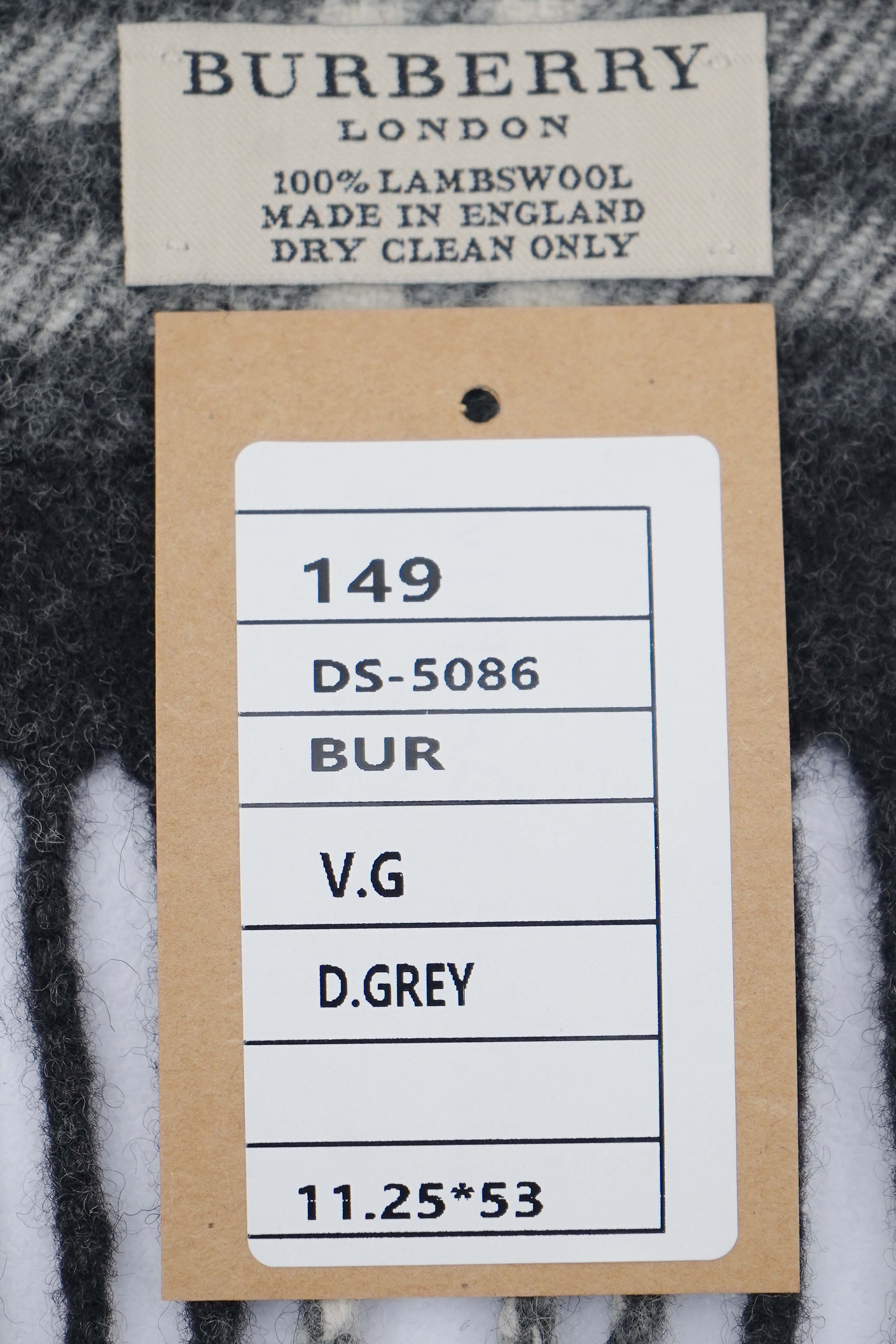 Classic Check Lambswool Dark Grey Scarf