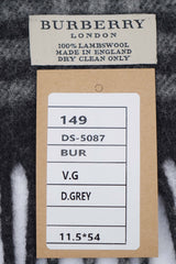 Burberry Pre-Owned Check Lambswool Dark Grey Scarf