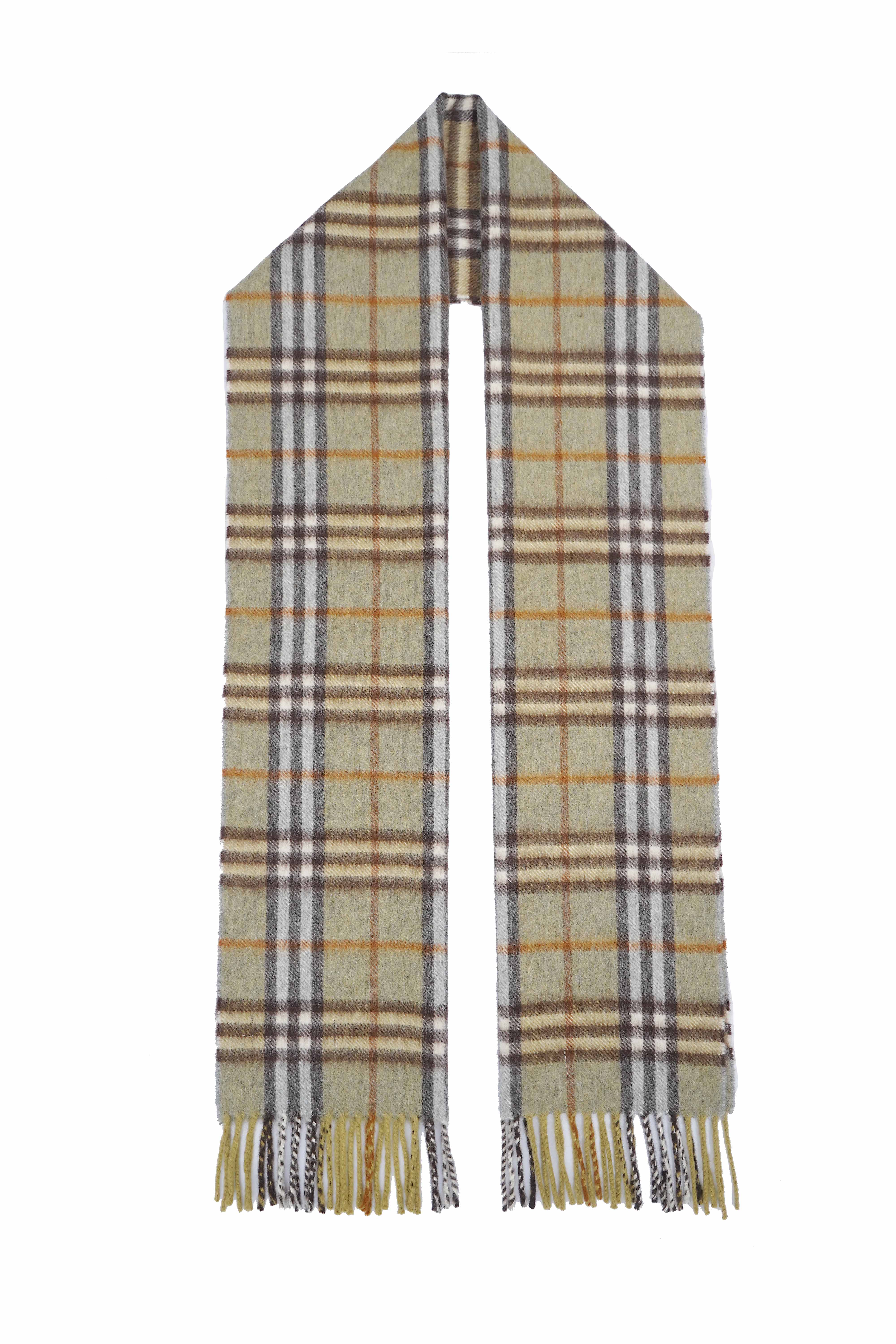 Classic Check Cashmere/Lambswool Green Scarf
