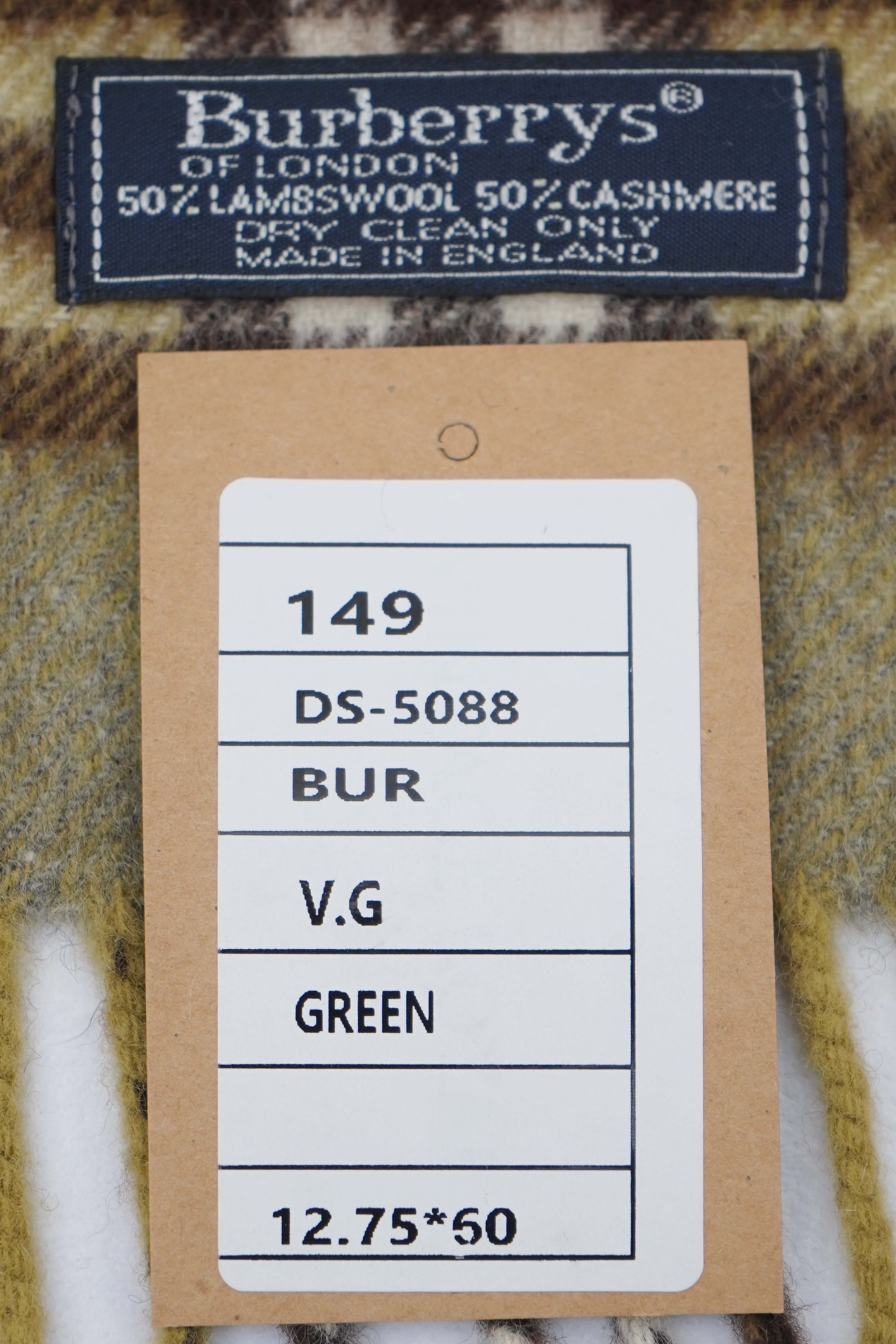 Classic Check Cashmere/Lambswool Green Scarf