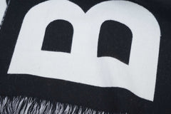 Burberry Pre-Owned Logo Lambswool Black/White Scarf