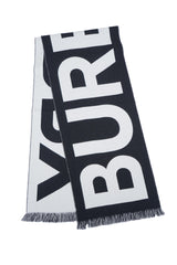Burberry Pre-Owned Logo Lambswool Black/White Scarf