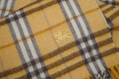 Burberry Pre-Owned Check Lambswool Yellow Scarf