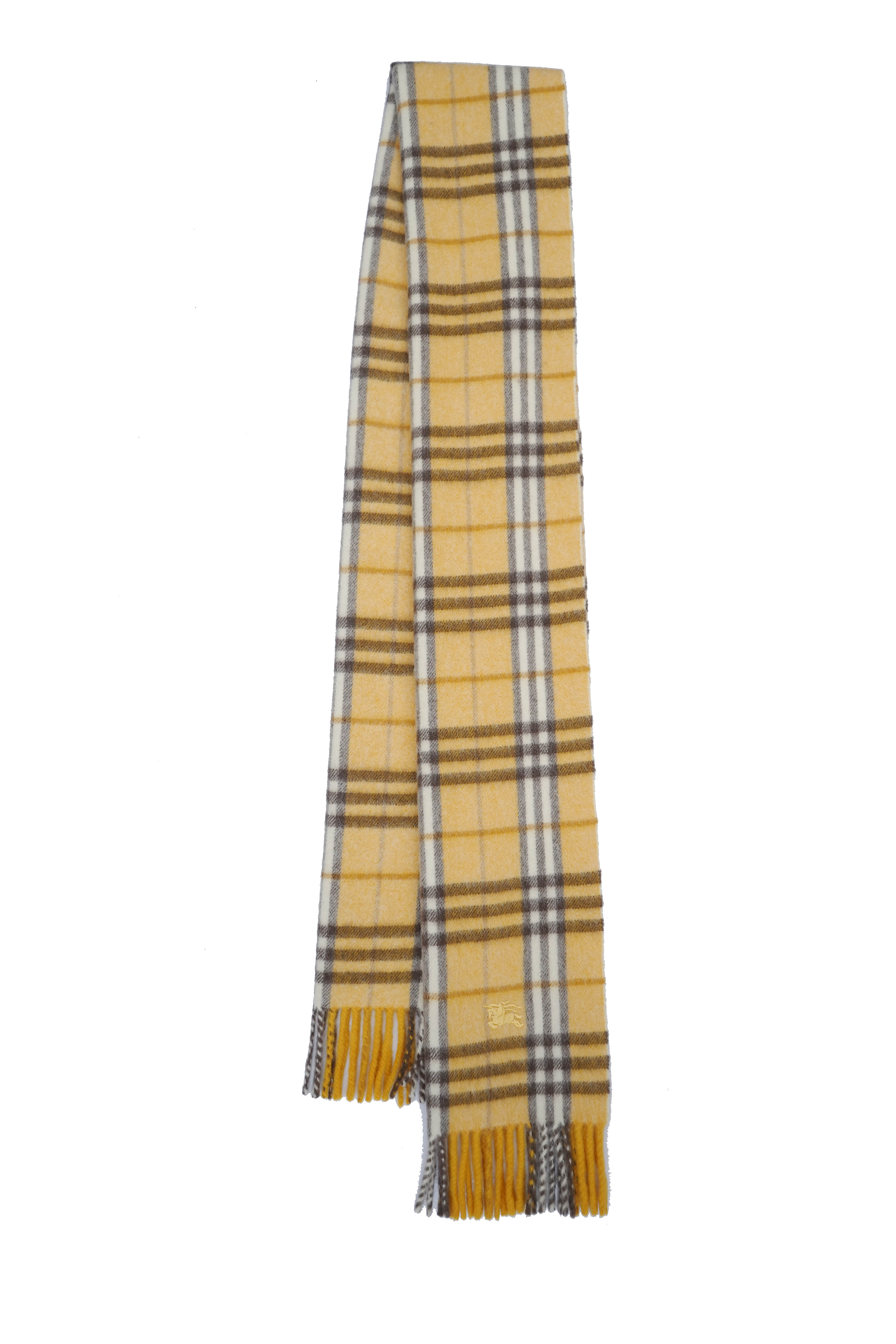 Classic Check Lambswool Yellow Scarf