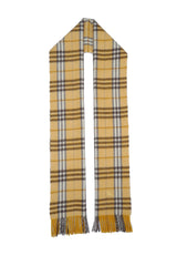 Burberry Pre-Owned Check Lambswool Yellow Scarf