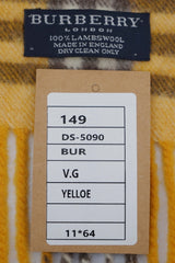 Burberry Pre-Owned Check Lambswool Yellow Scarf