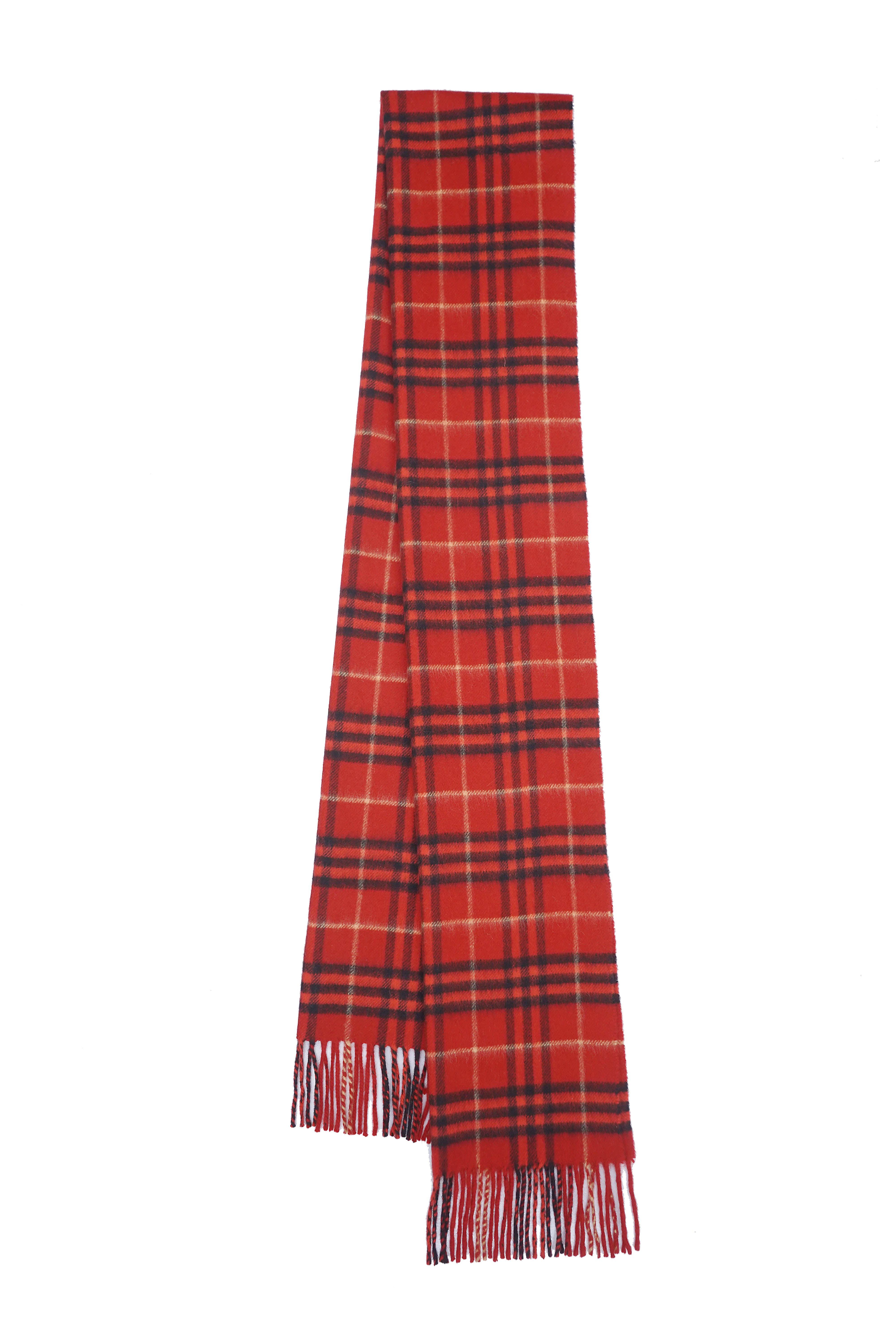 Classic Check Wool Red Scarf