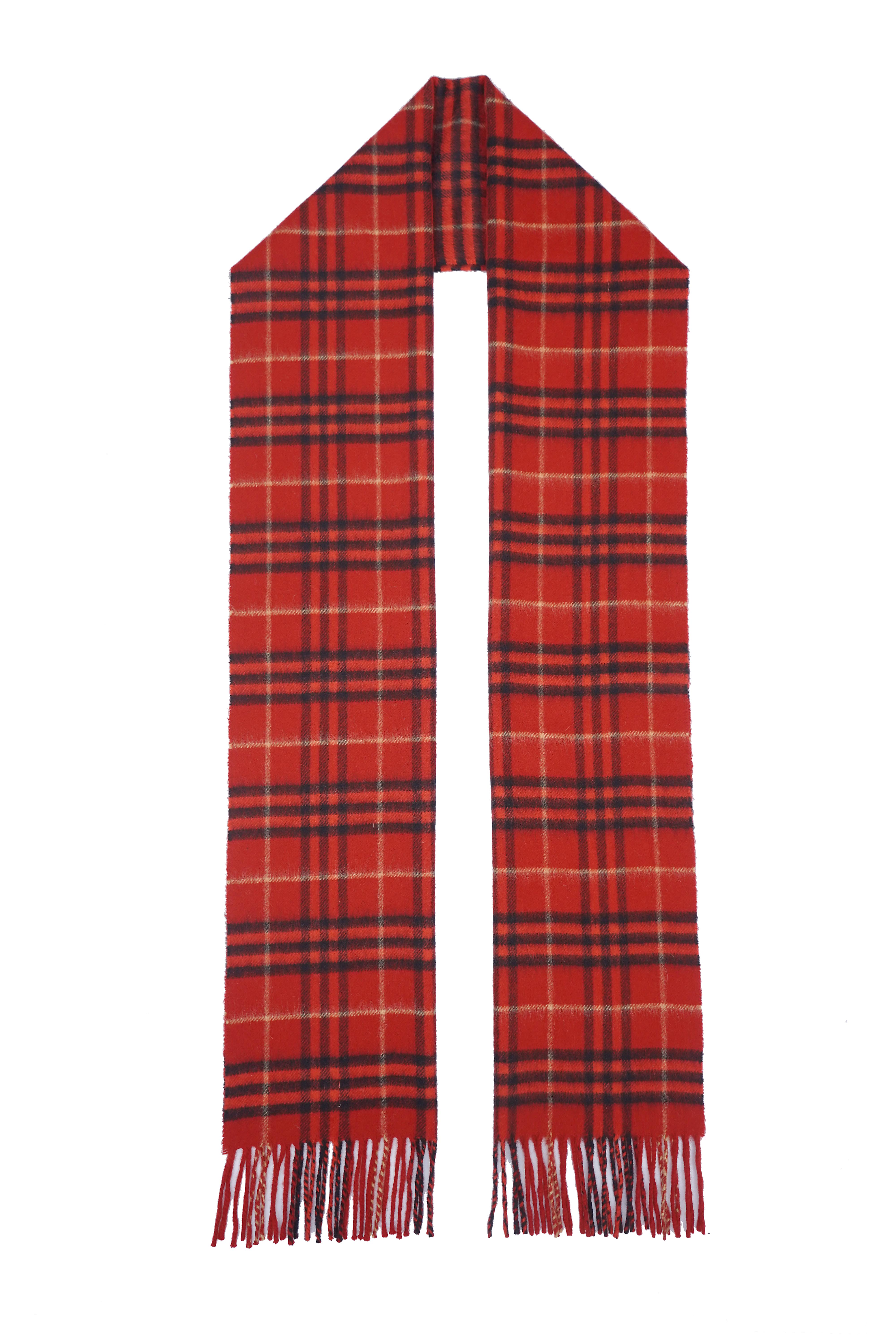 Classic Check Wool Red Scarf