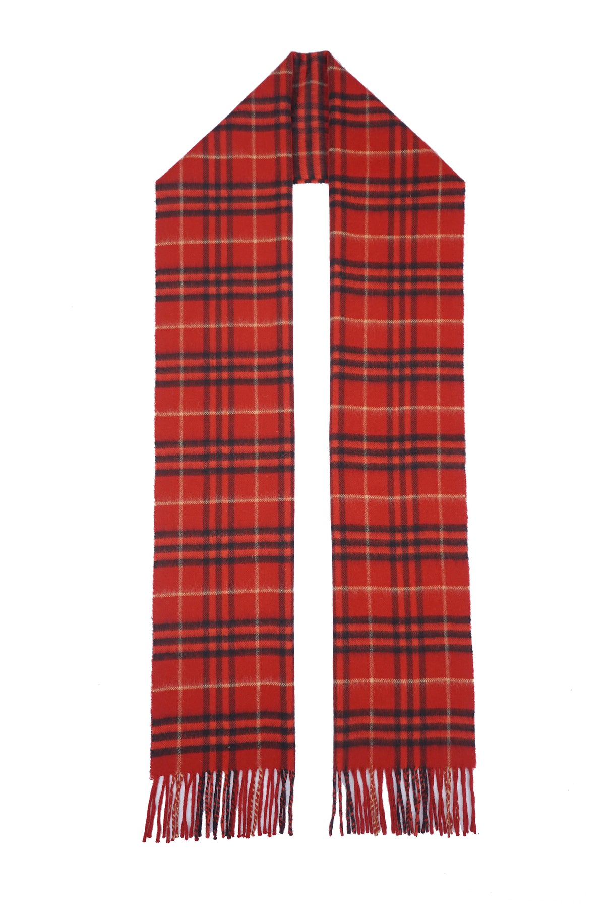 Classic Check Wool Red Scarf