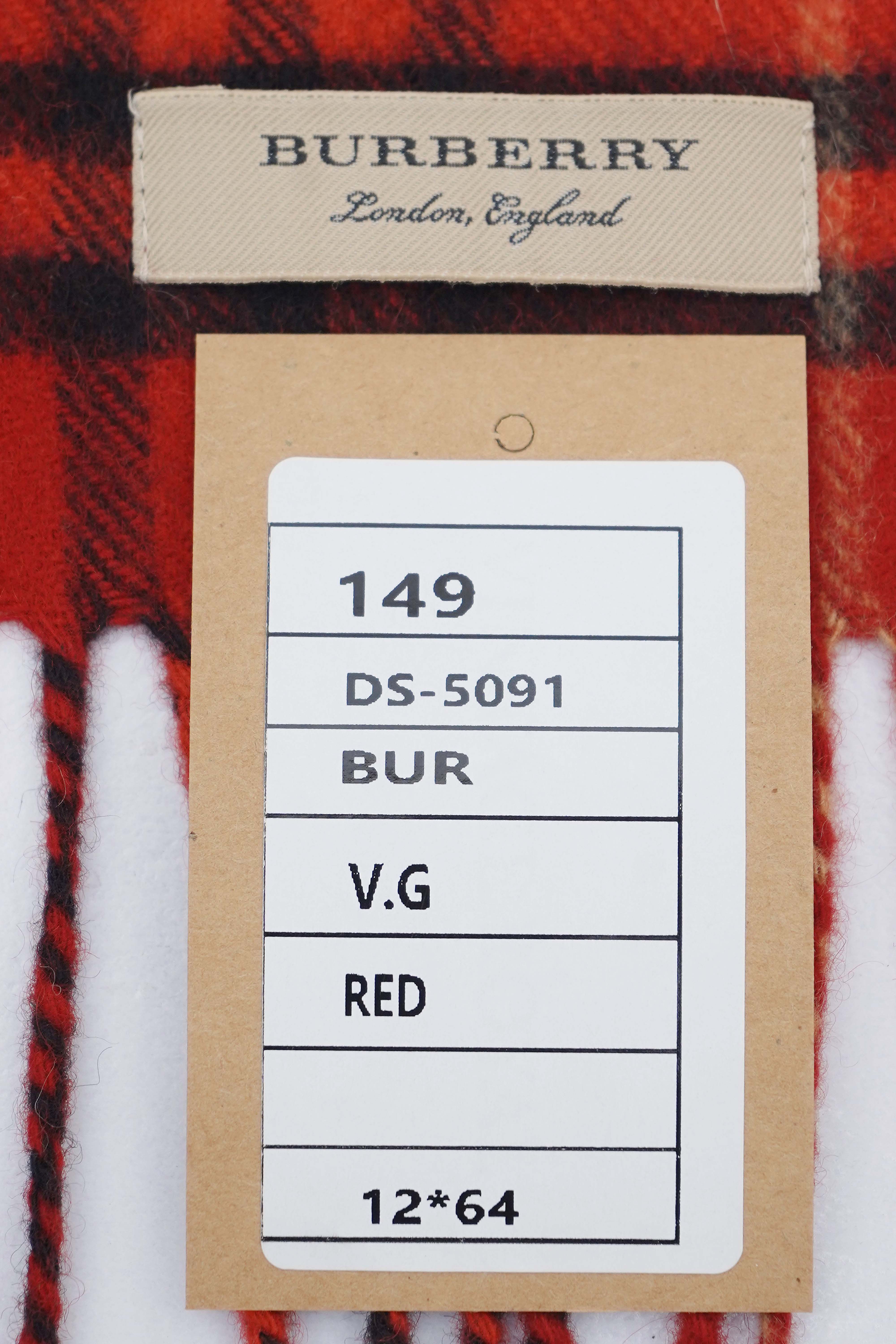 Classic Check Wool Red Scarf