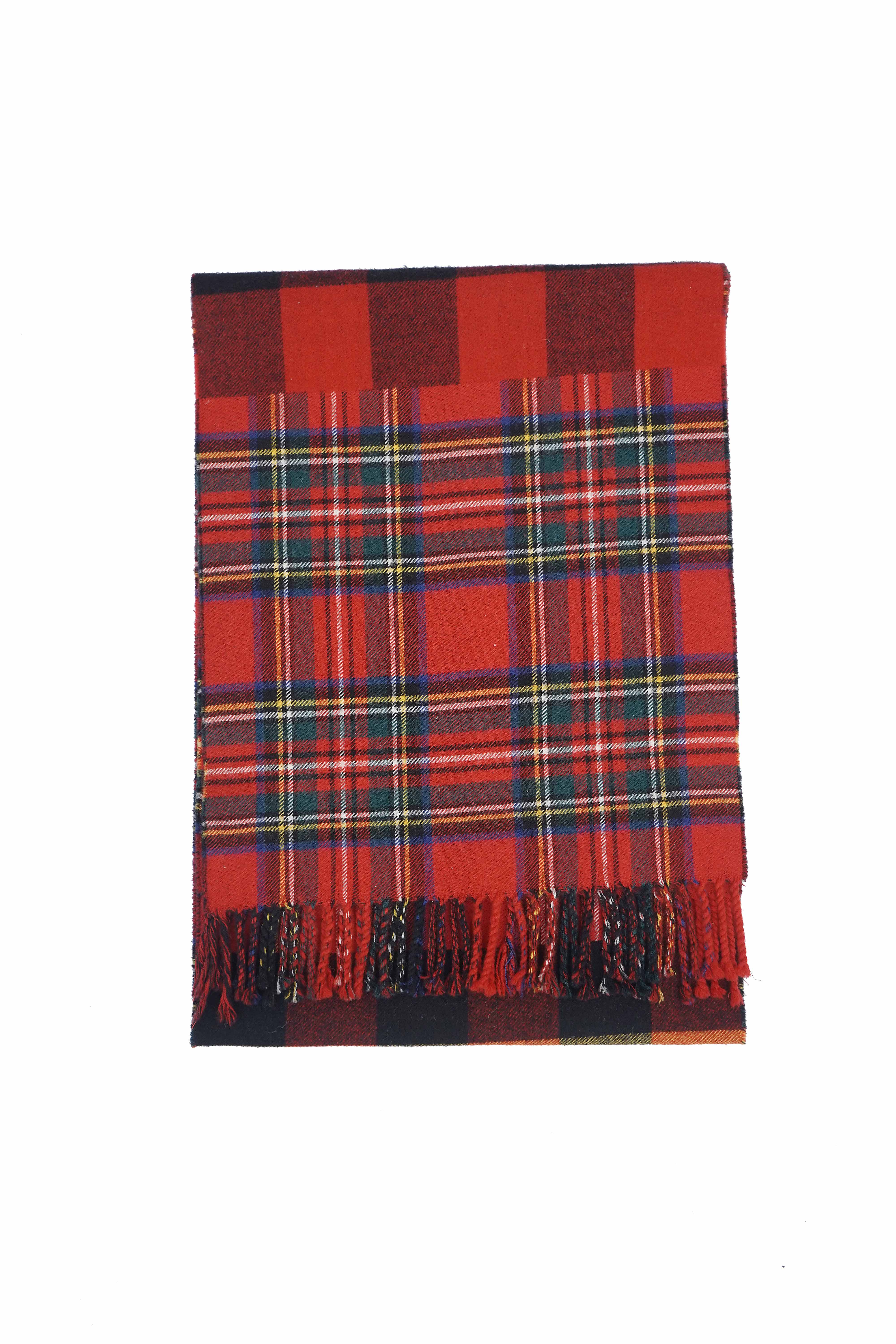 Classic Check Wool Red Scarf