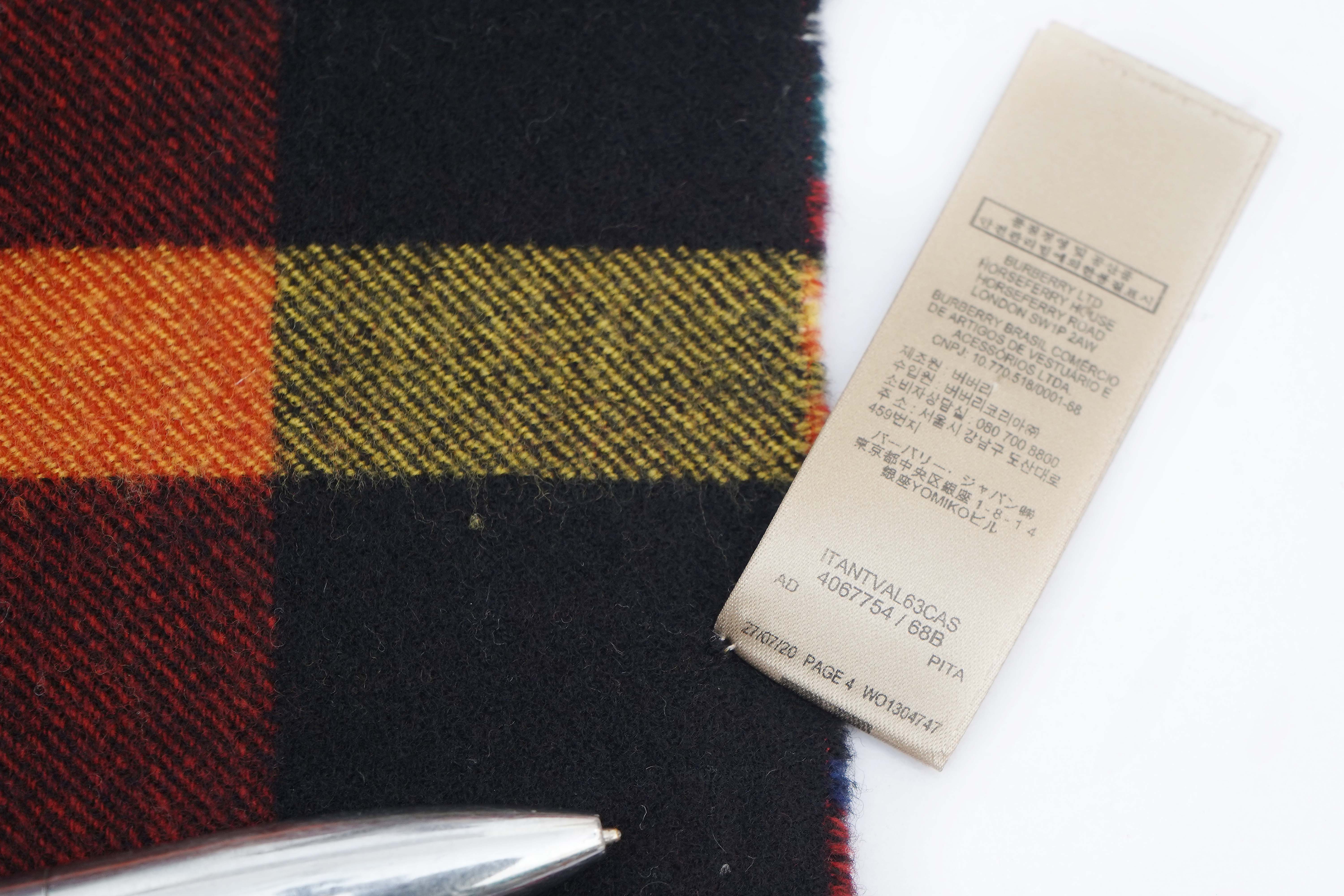 Classic Check Wool Red Scarf
