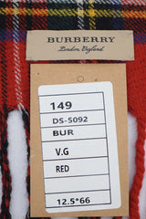 Burberry Pre-Owned Classic Check Merino Wool Red Scarf