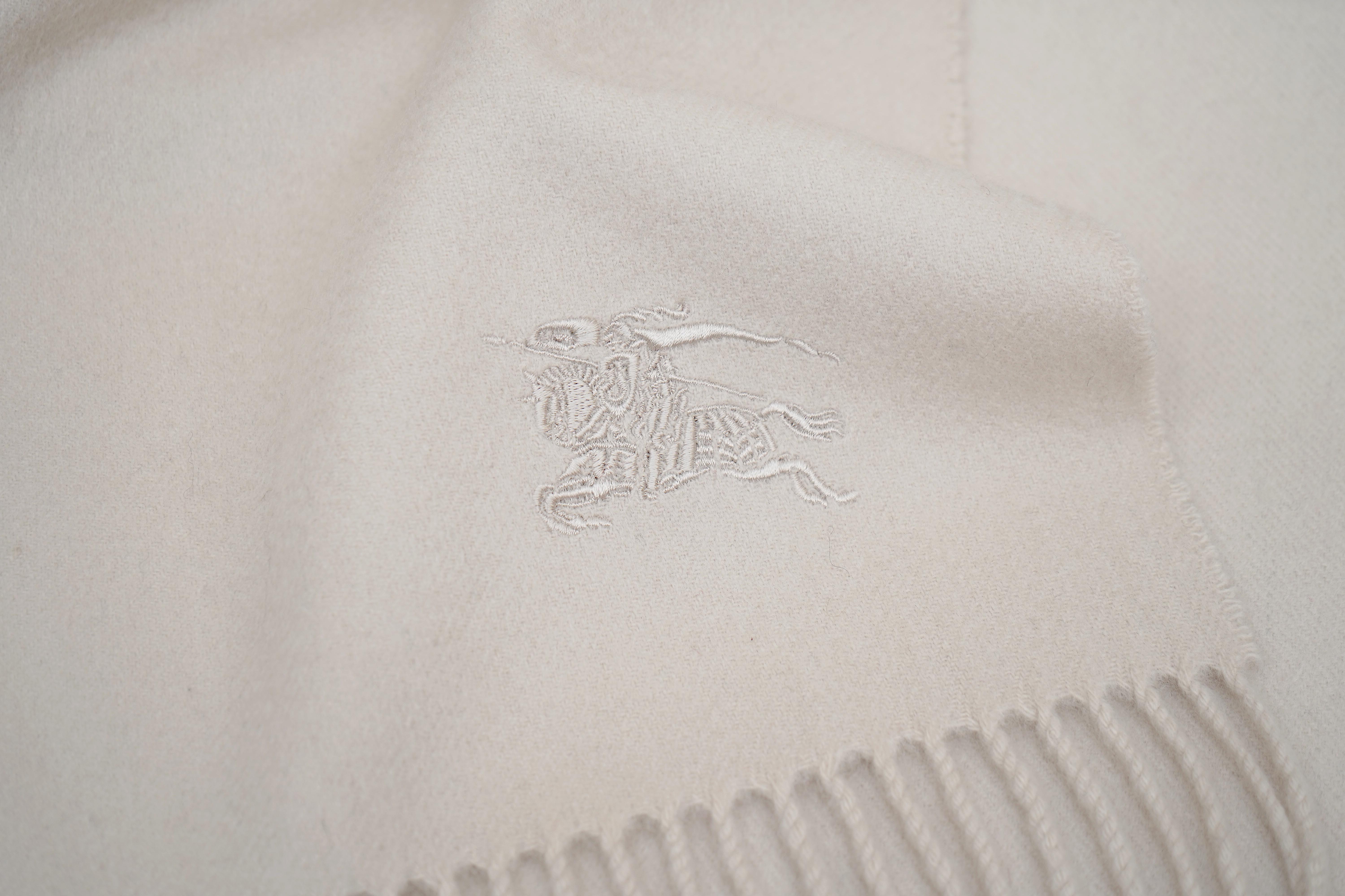 Plain Cashmere Ecru/Off White Scarf