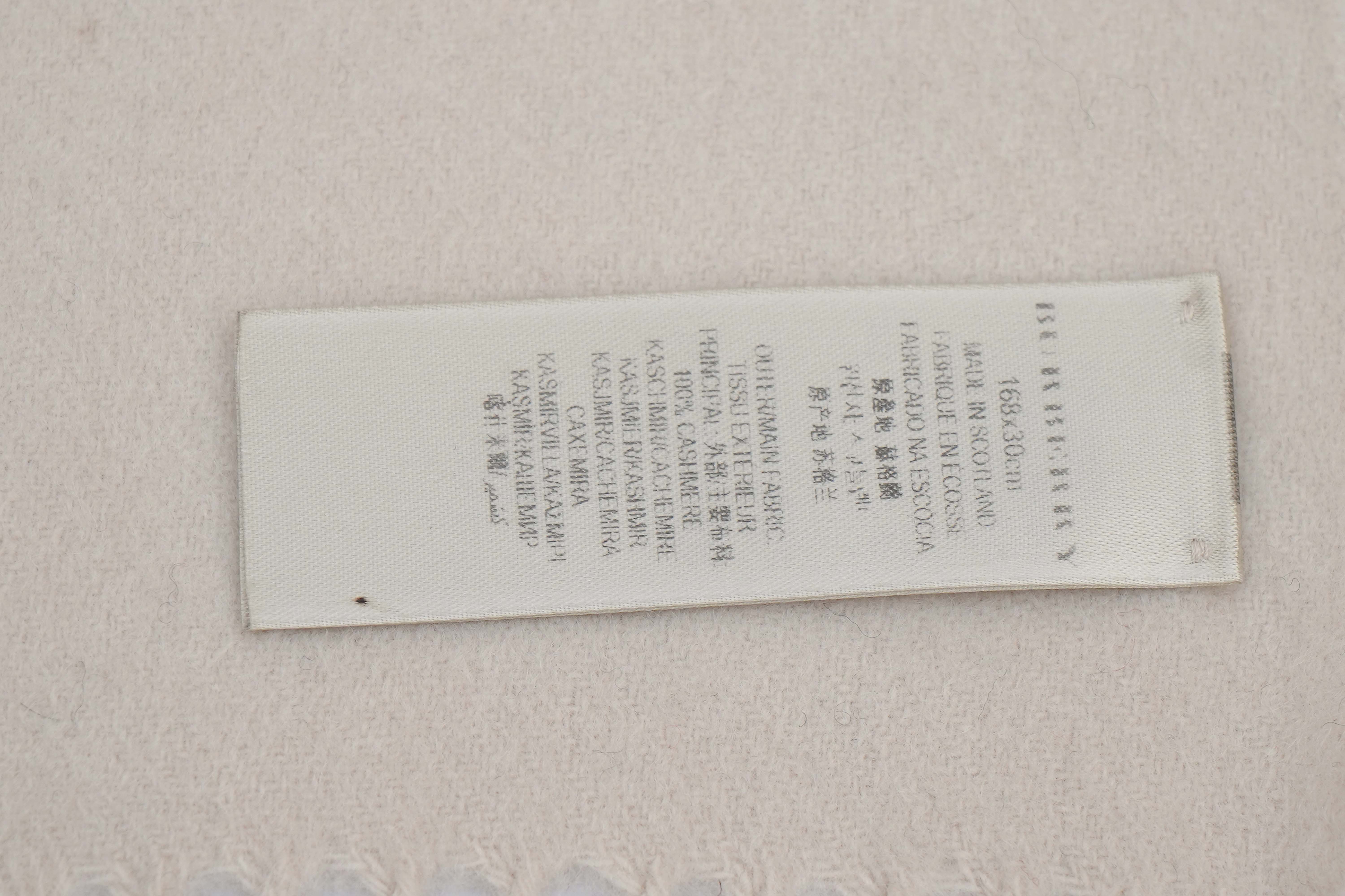 Plain Cashmere Ecru/Off White Scarf