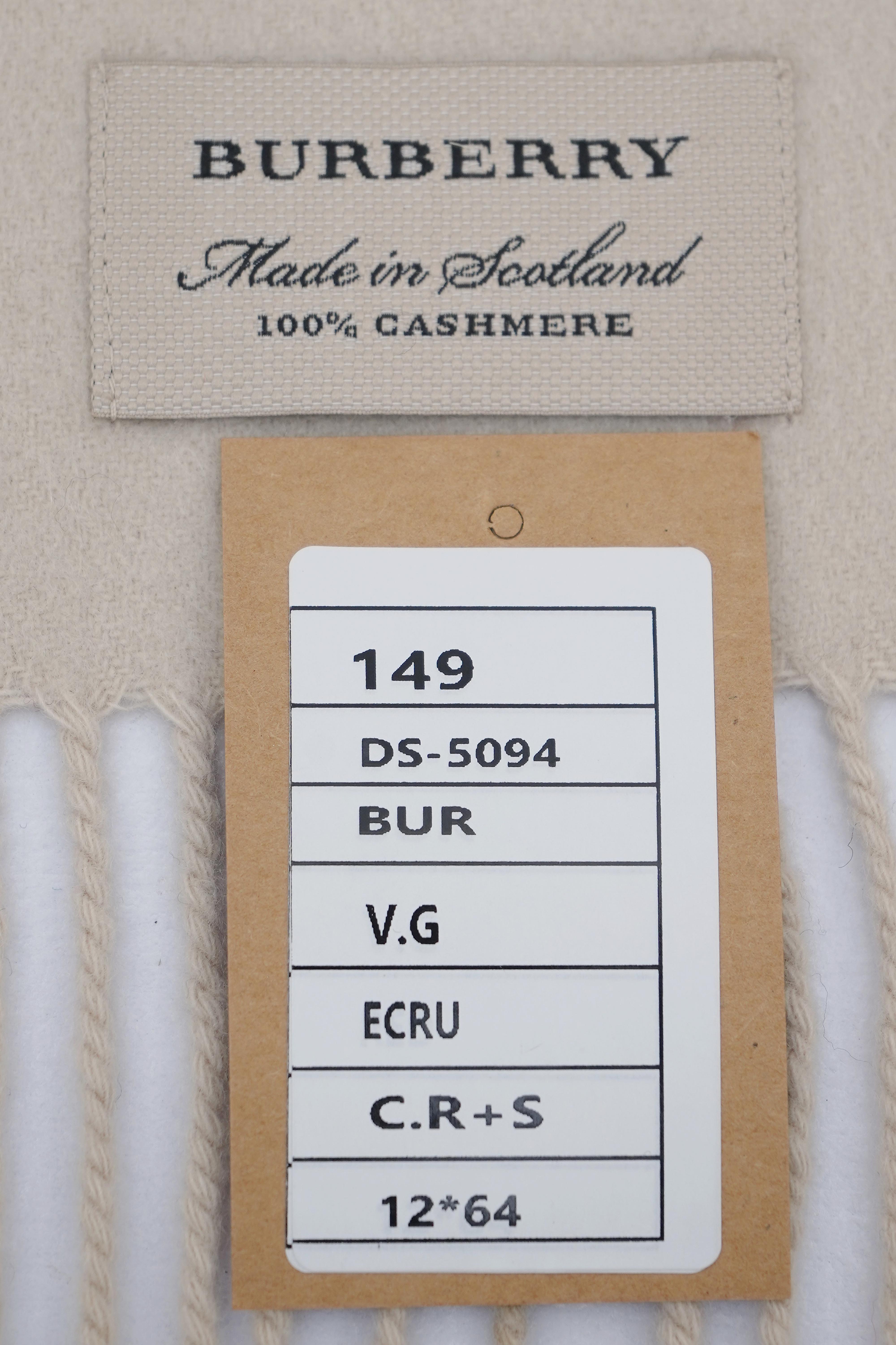 Plain Cashmere Ecru/Off White Scarf