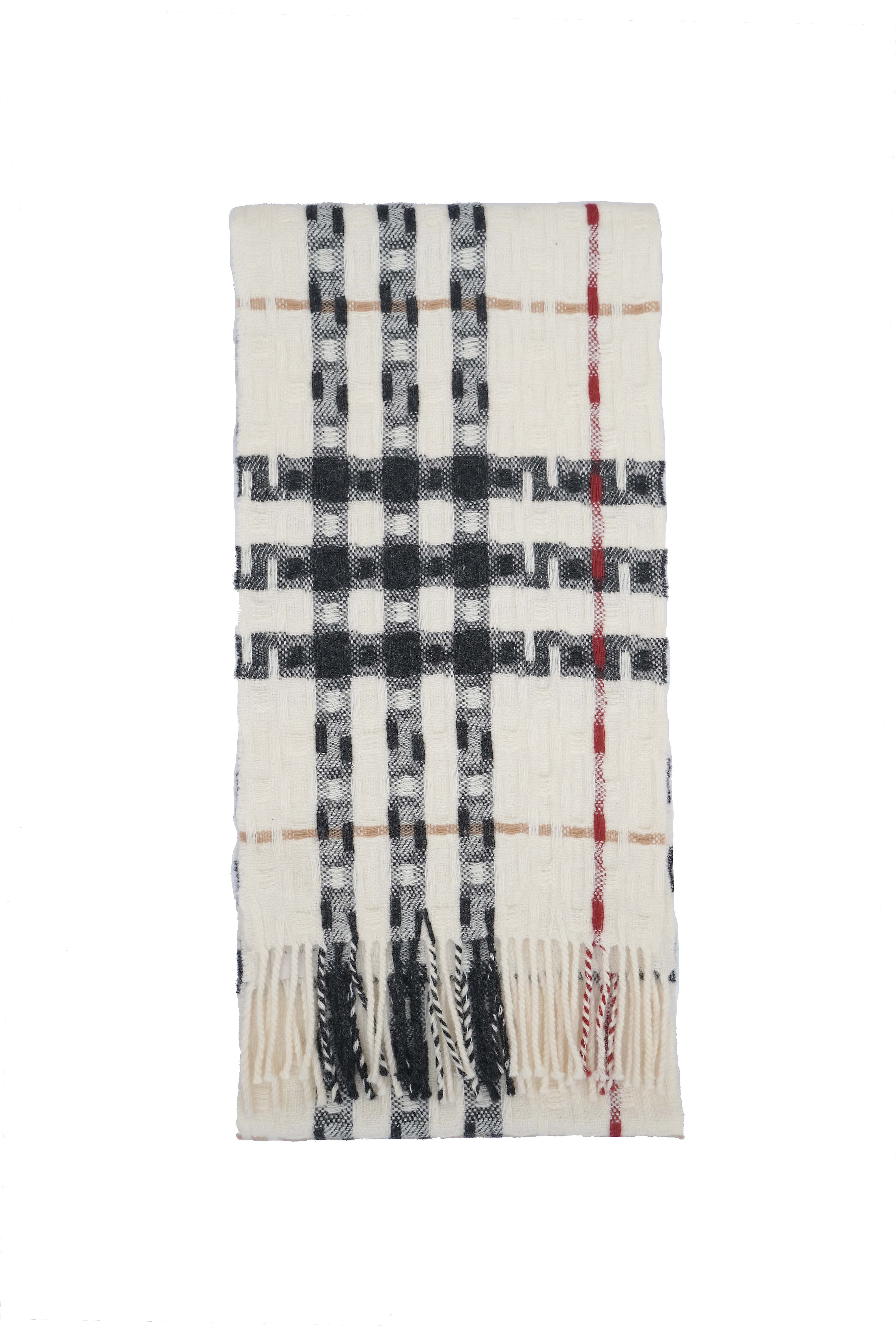 Classic Check Cashmere Ecru Scarf