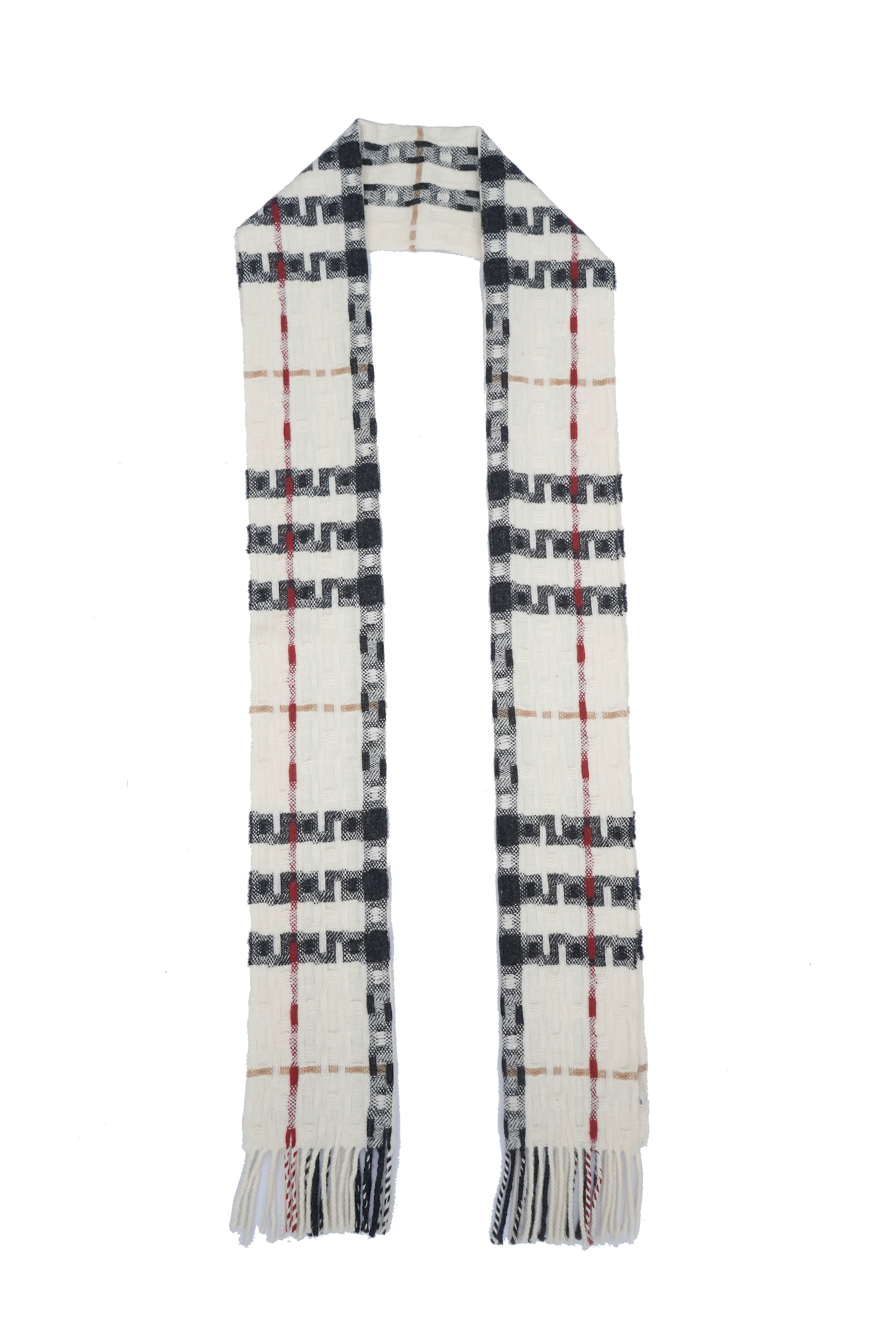 Classic Check Cashmere Ecru Scarf