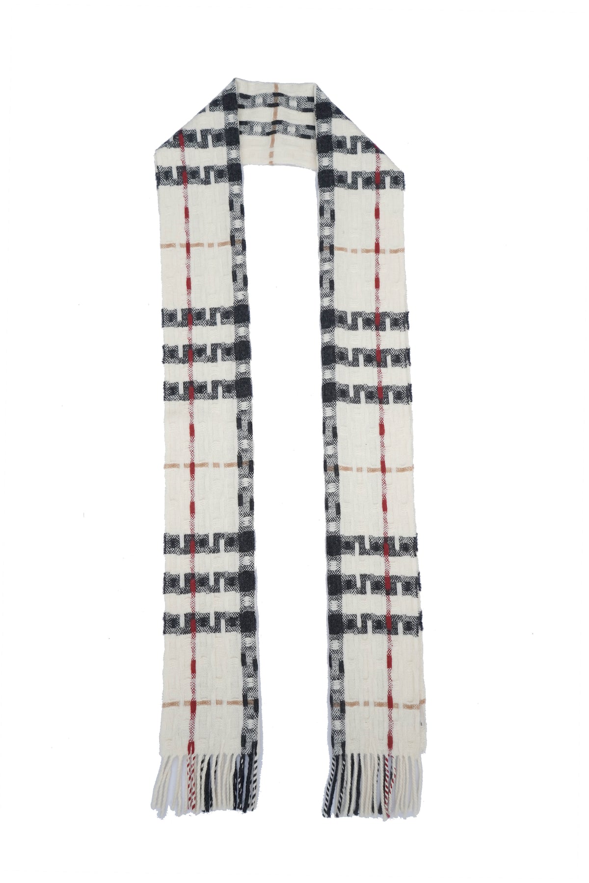 Classic Check Cashmere Ecru Scarf