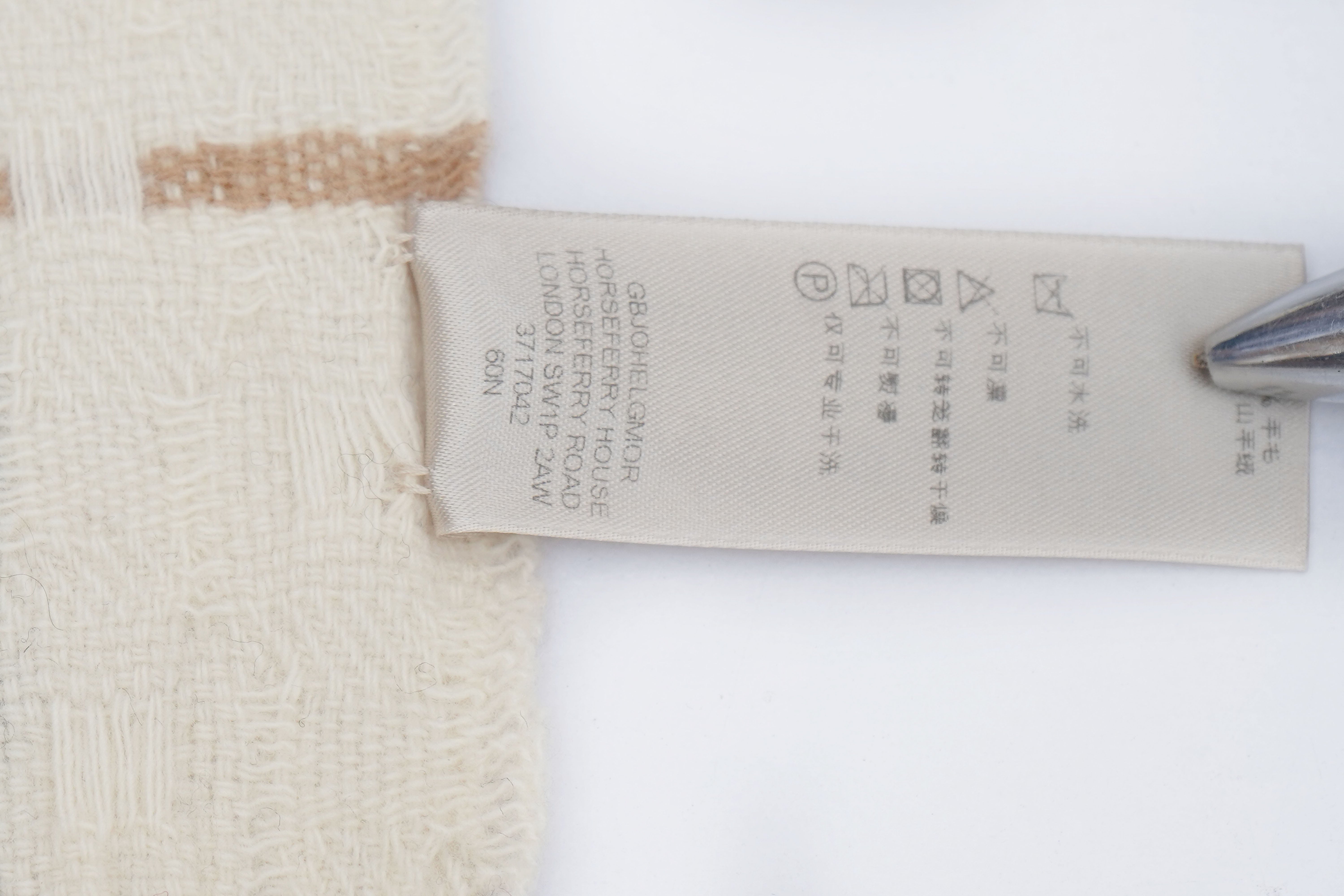 Classic Check Cashmere Ecru Scarf
