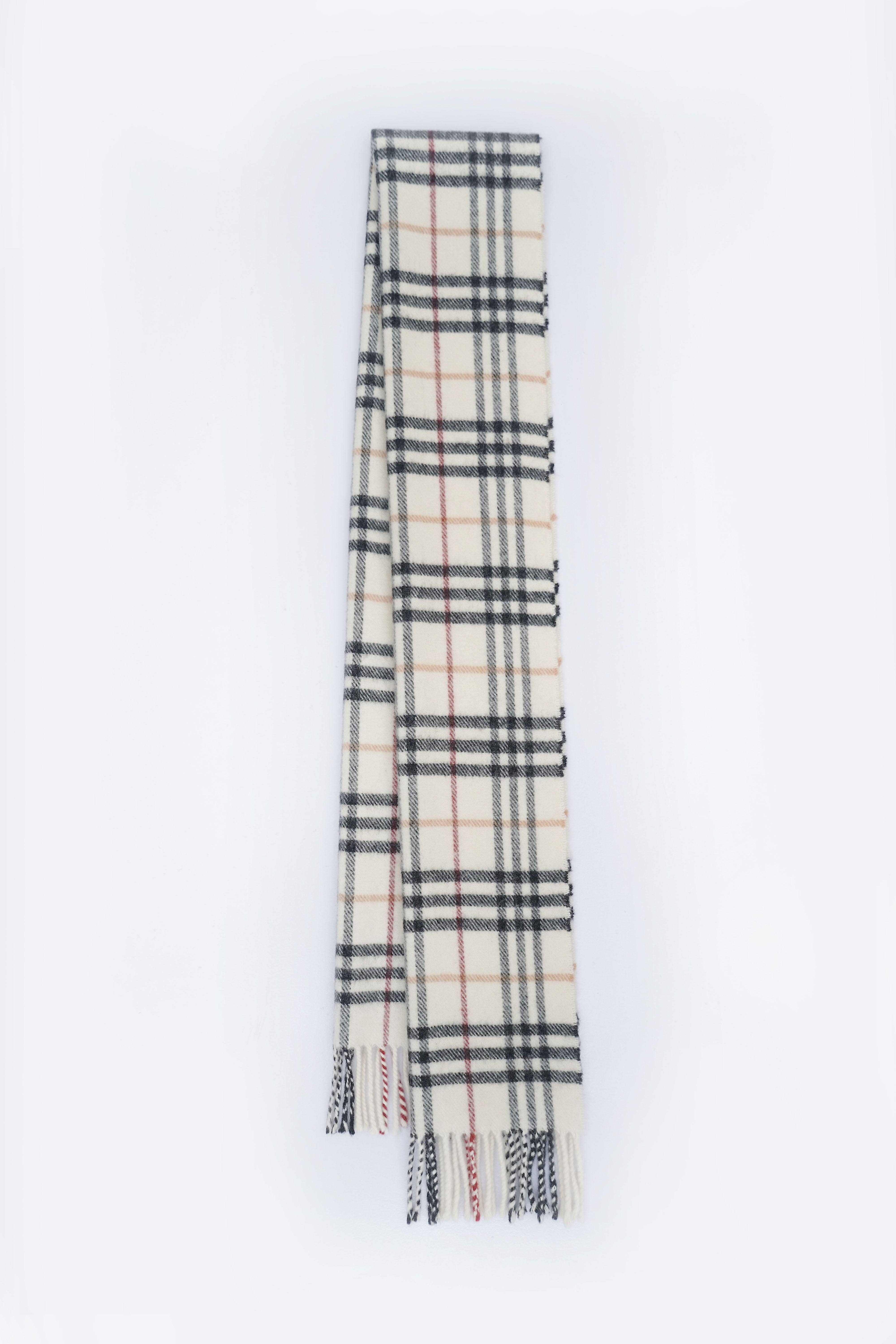 Classic Check Wool Ecru Scarf