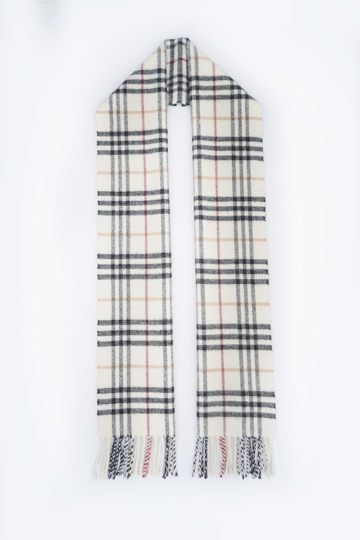 Classic Check Wool Ecru Scarf
