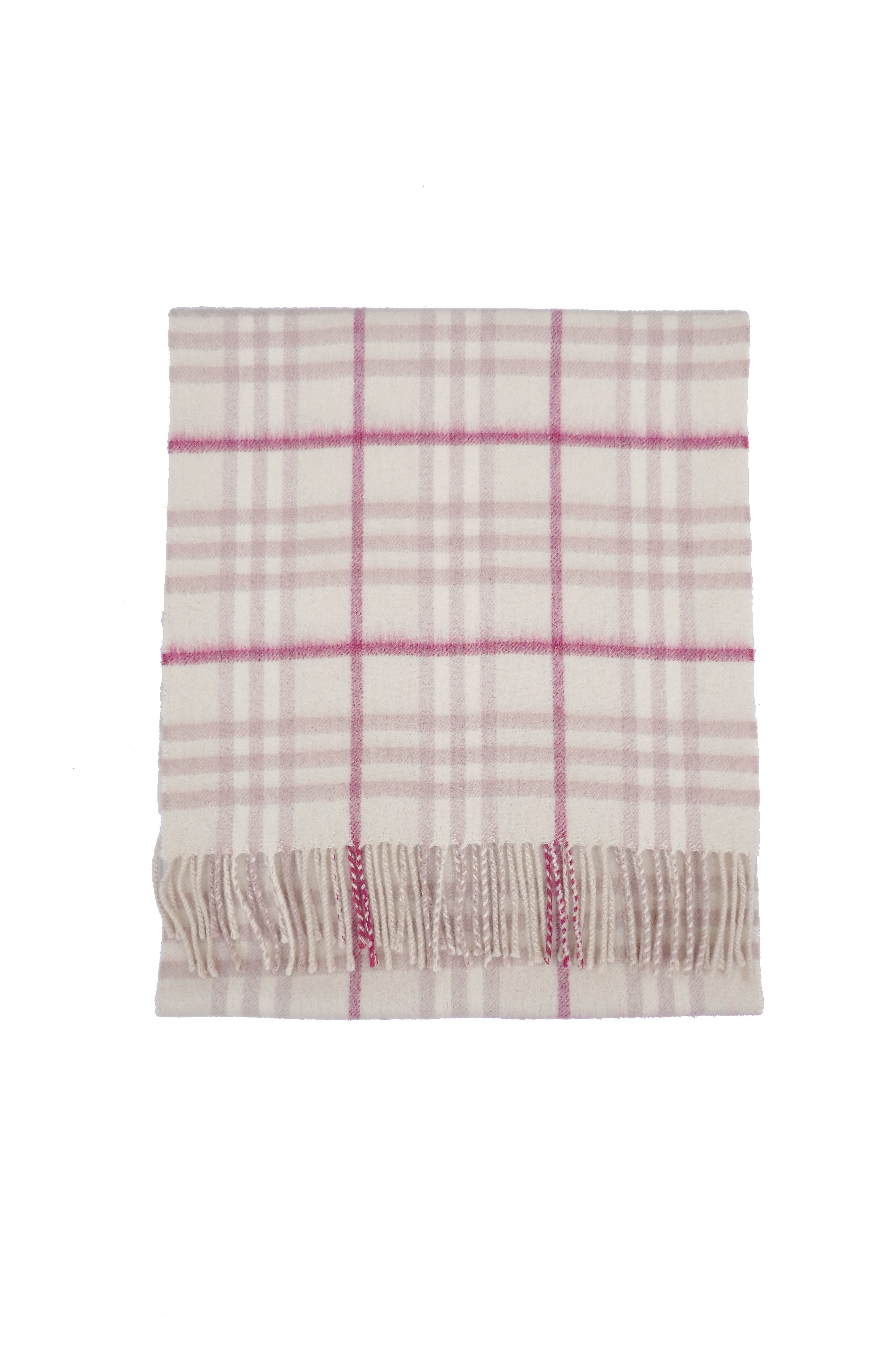 Classic Check Cashmere Ecru Scarf