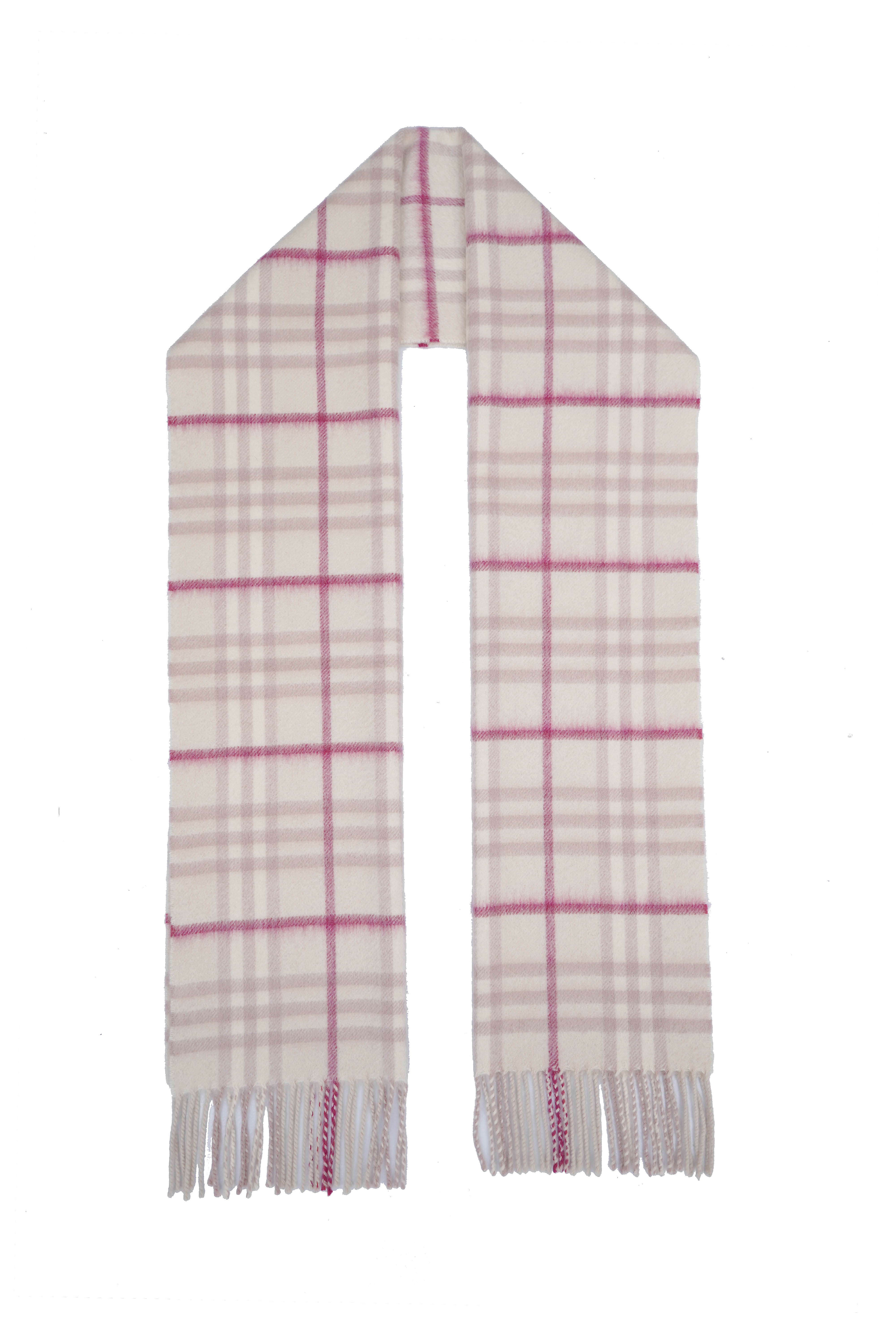 Classic Check Cashmere Ecru Scarf