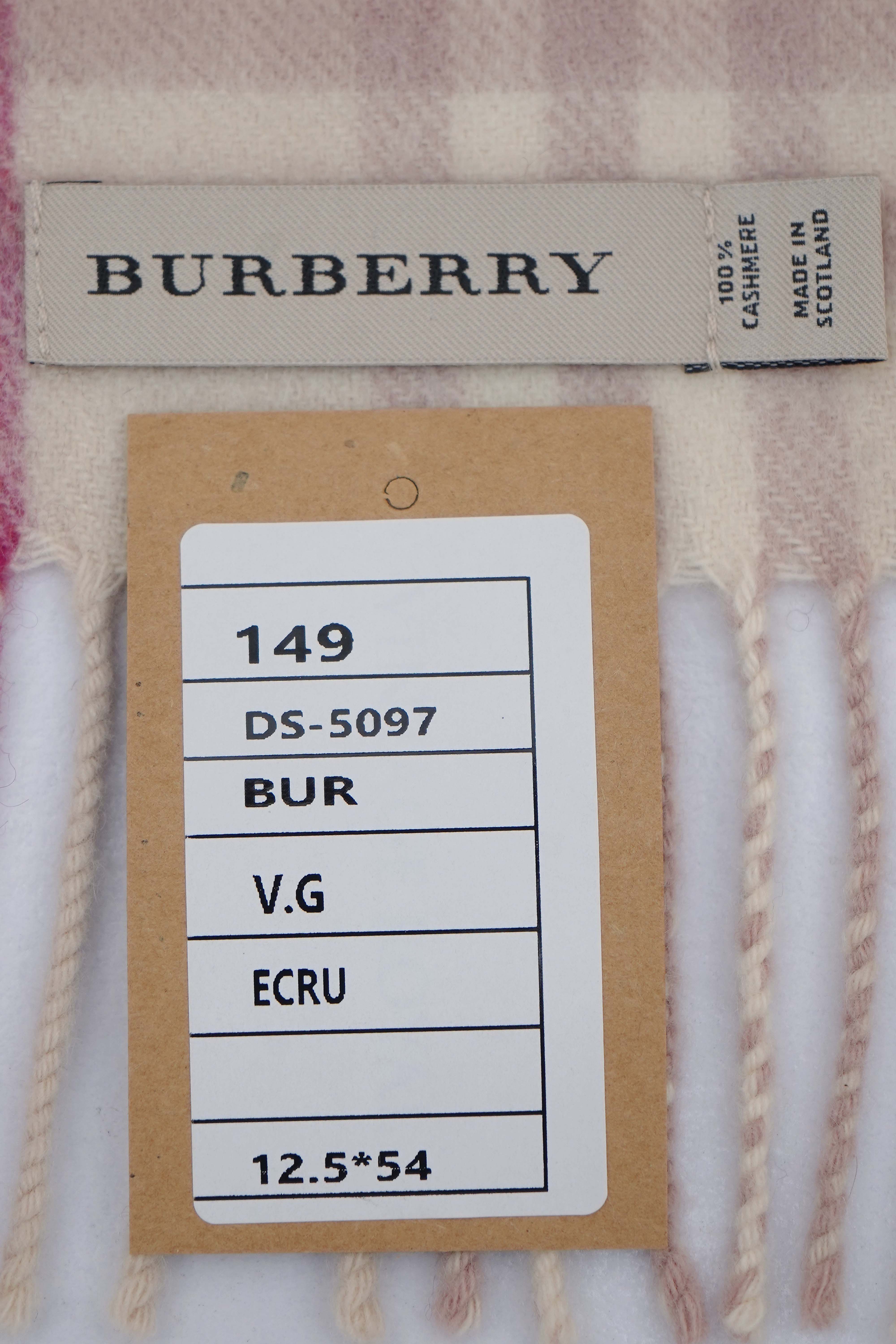 Classic Check Cashmere Ecru Scarf