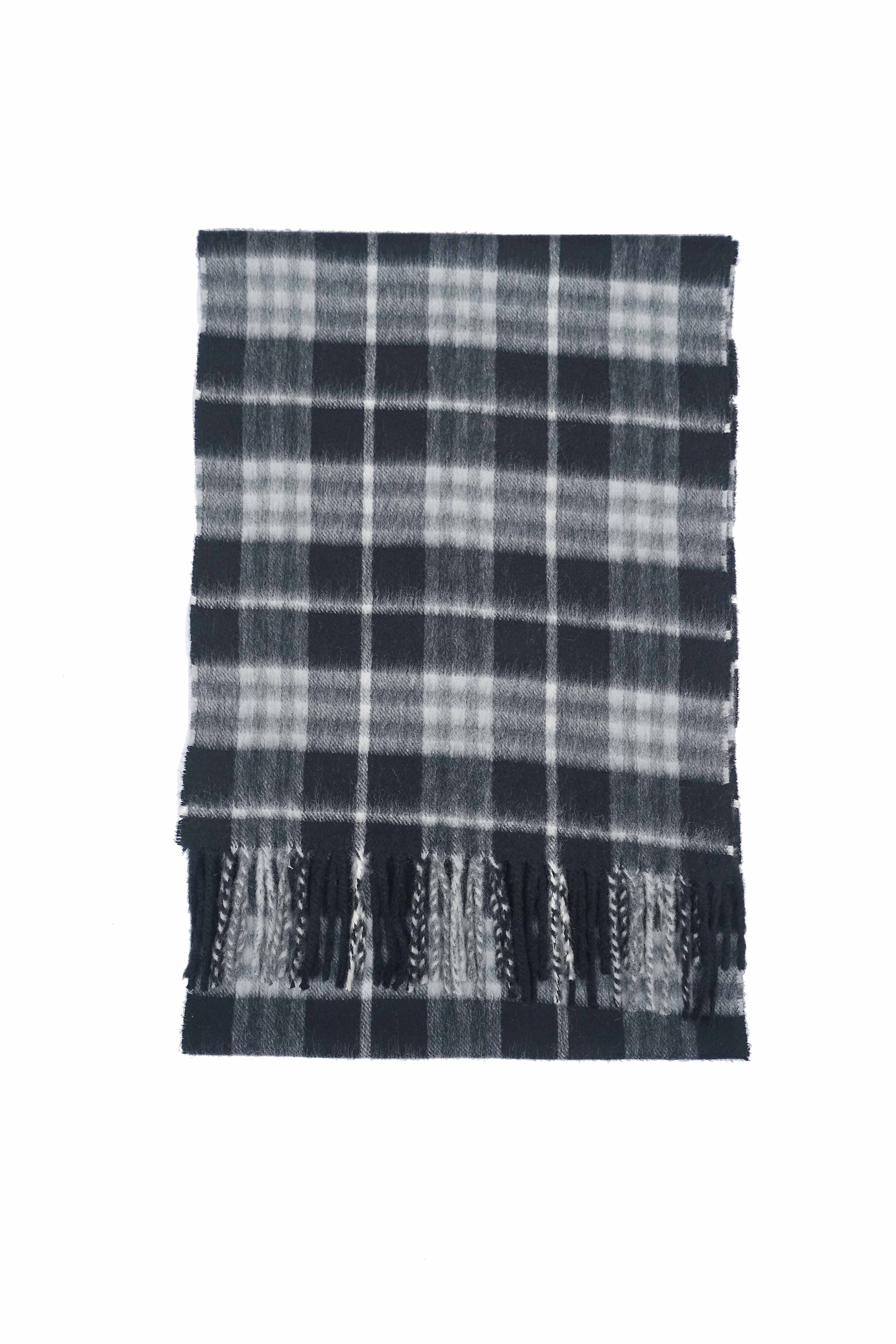 Classic Check Cashmere Black Scarf