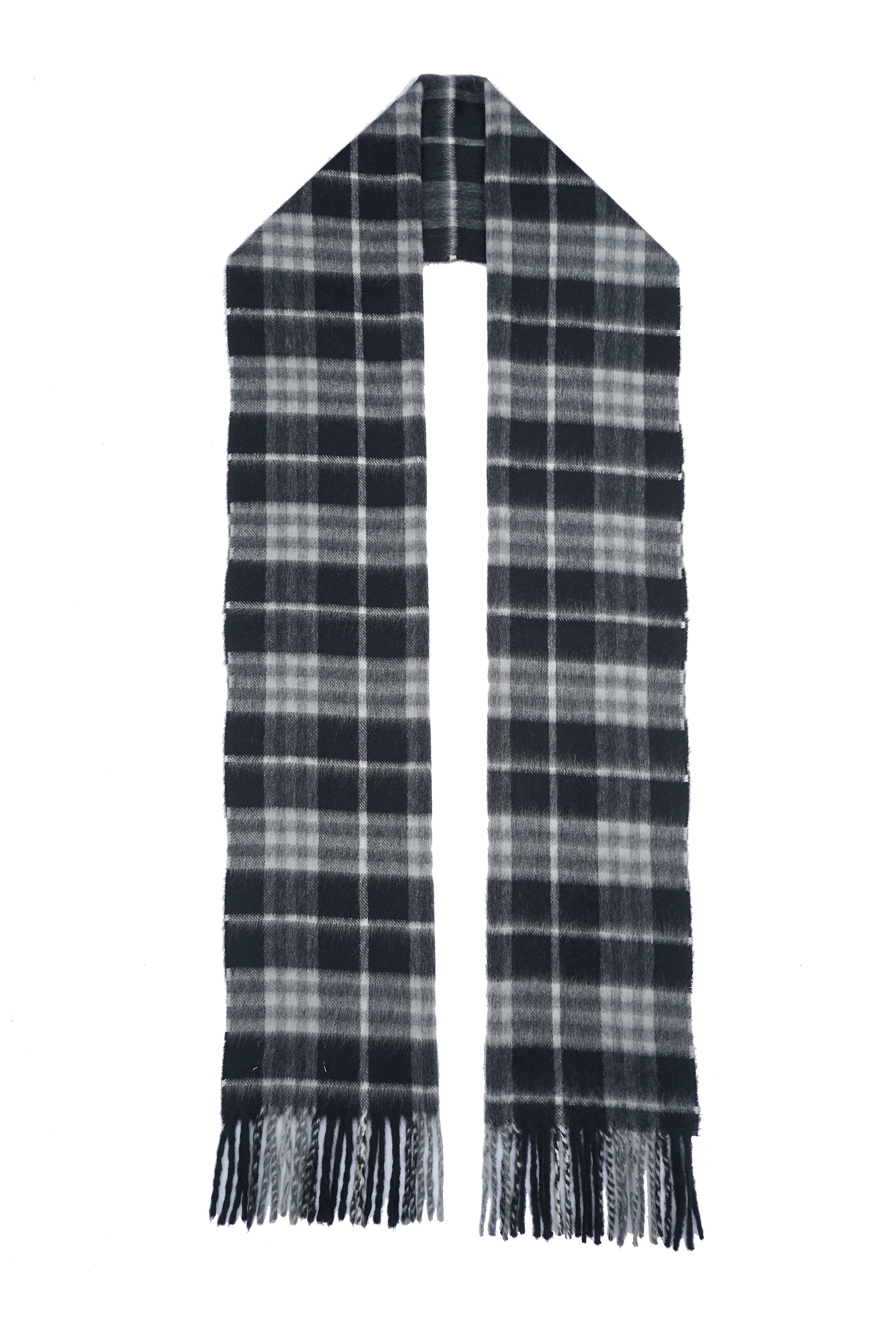 Classic Check Cashmere Black Scarf