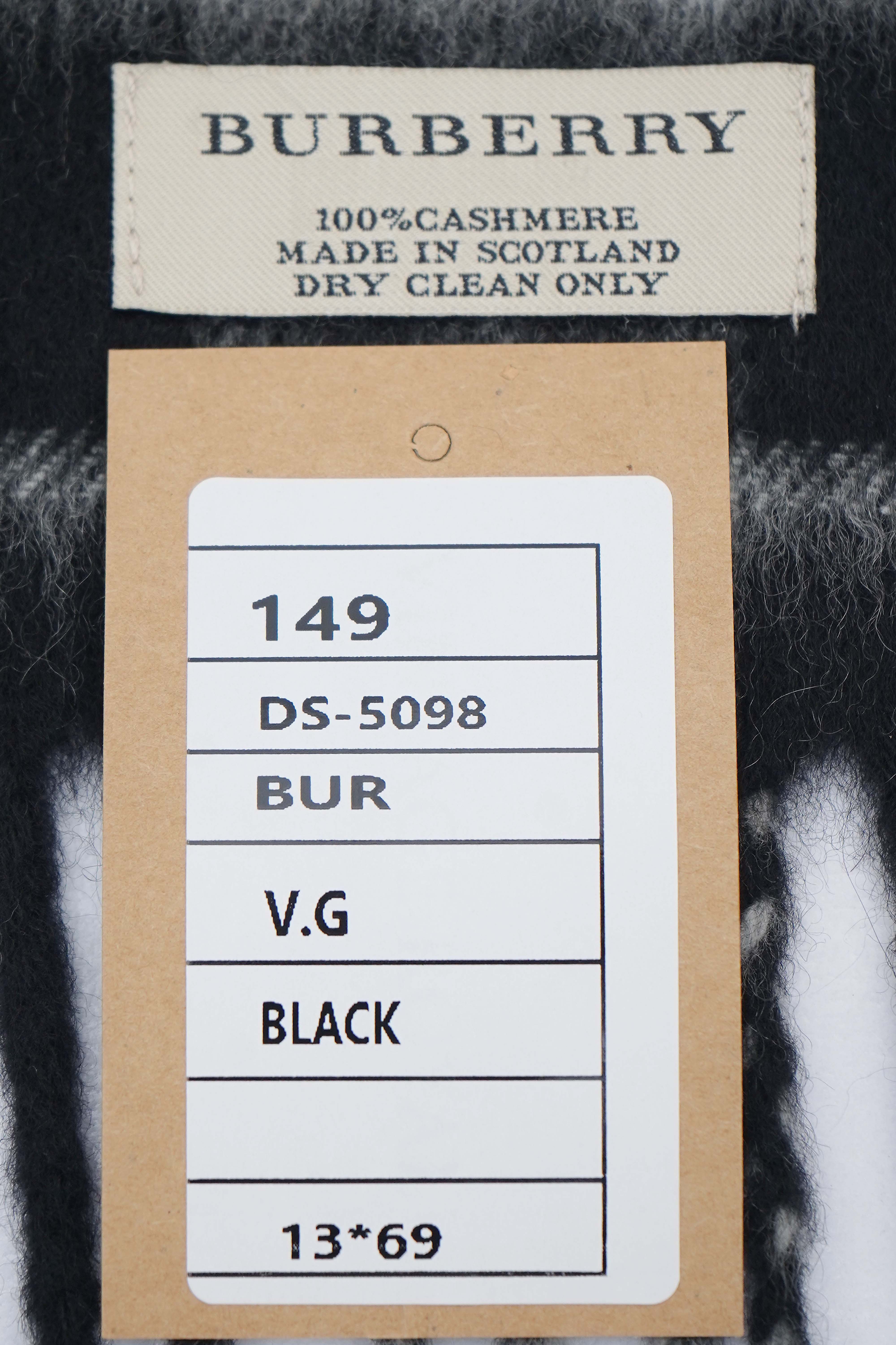 Classic Check Cashmere Black Scarf