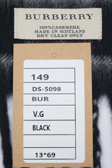 Burberry Pre-Owned Check Cashmere Black Scarf
