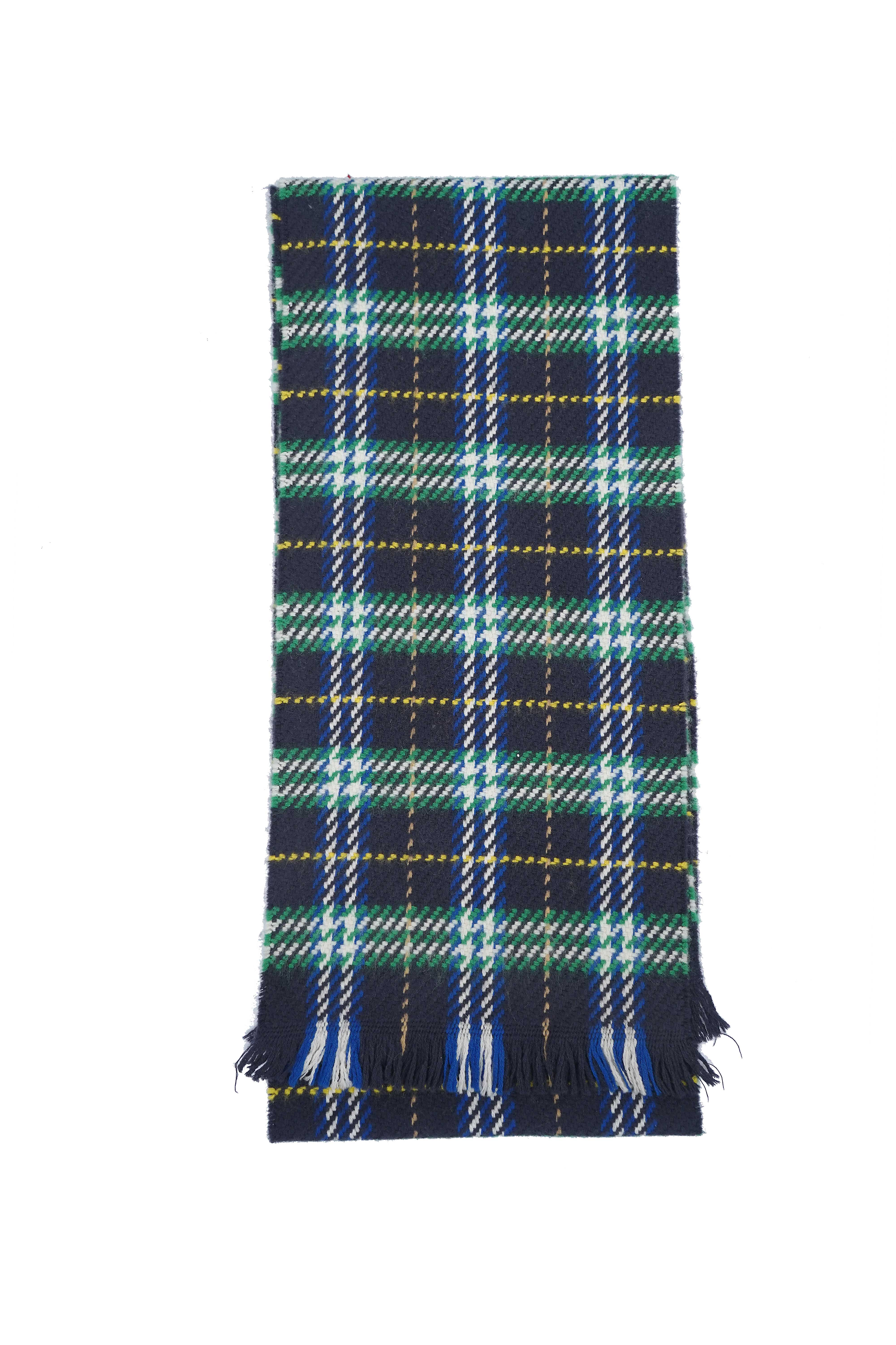 Classic Check Wool Green Scarf