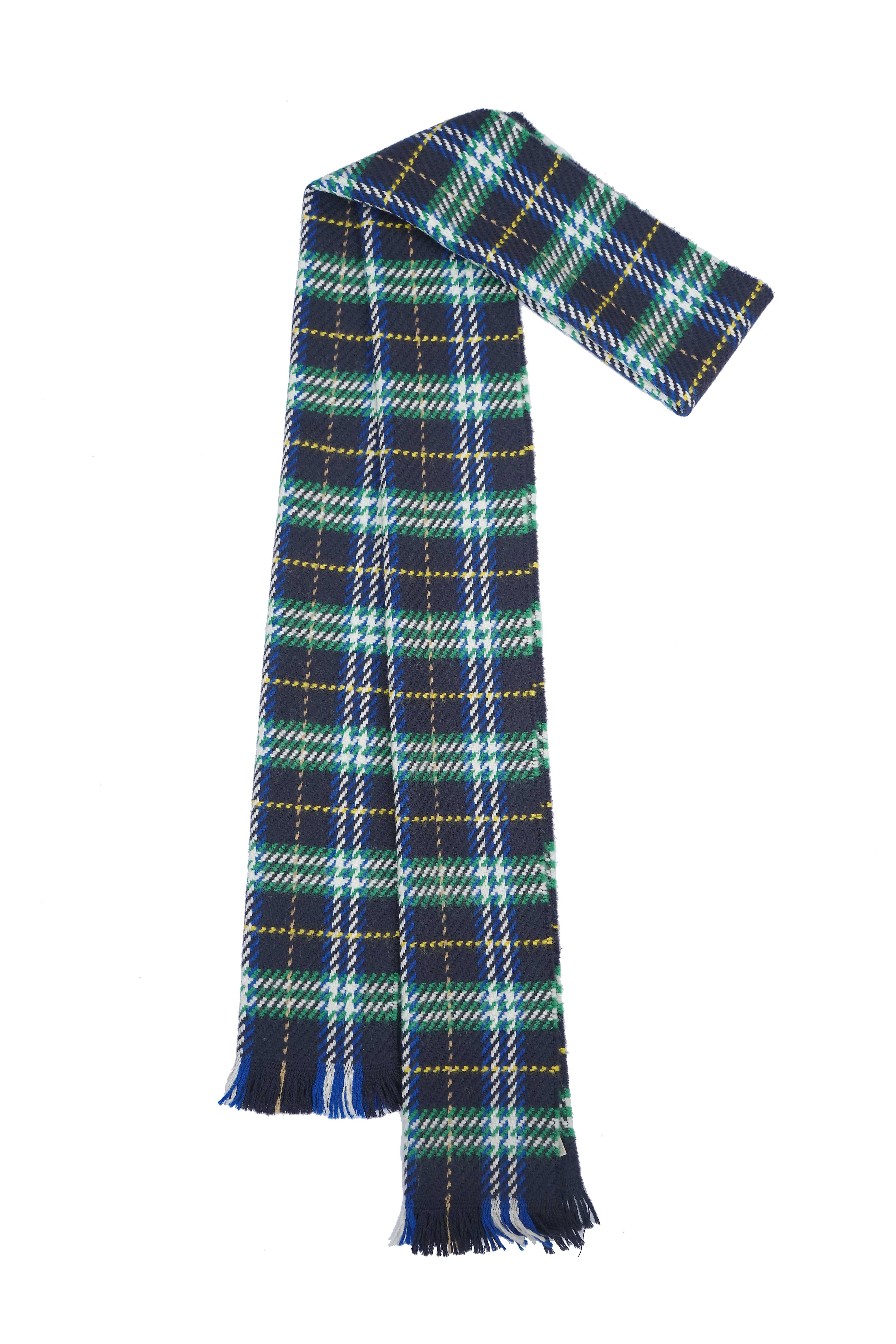 Classic Check Wool Green Scarf