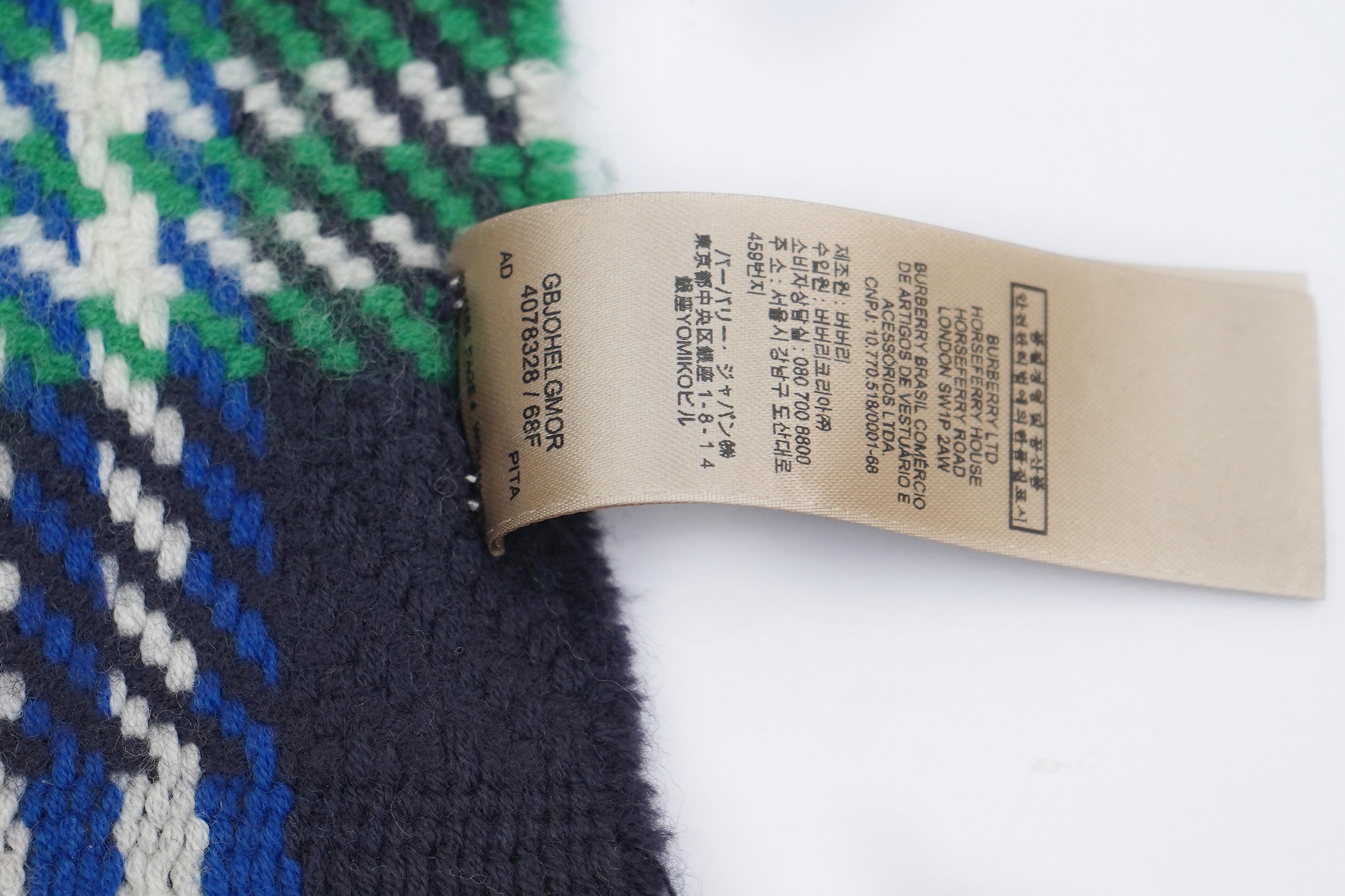 Classic Check Wool Green Scarf