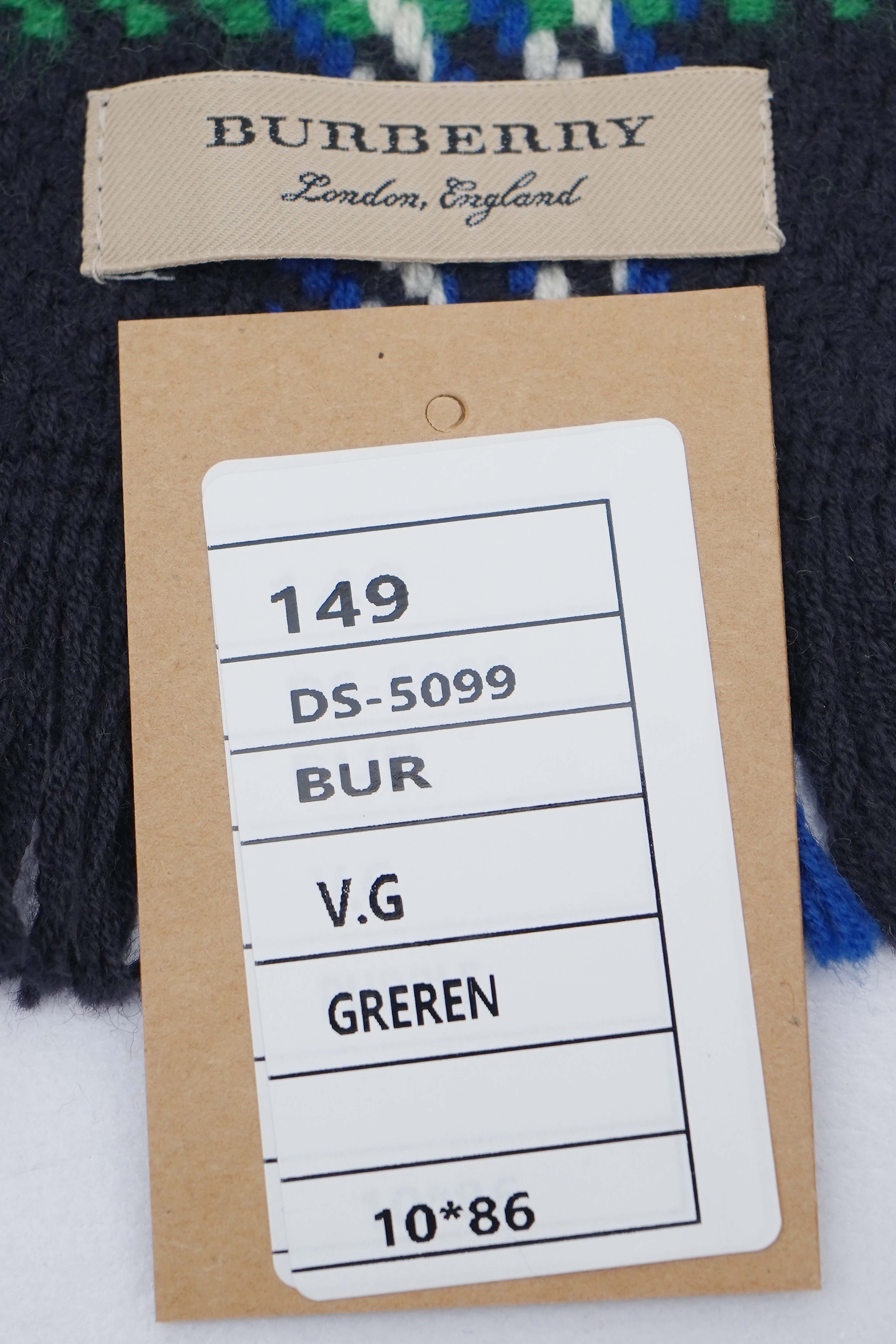 Classic Check Wool Green Scarf