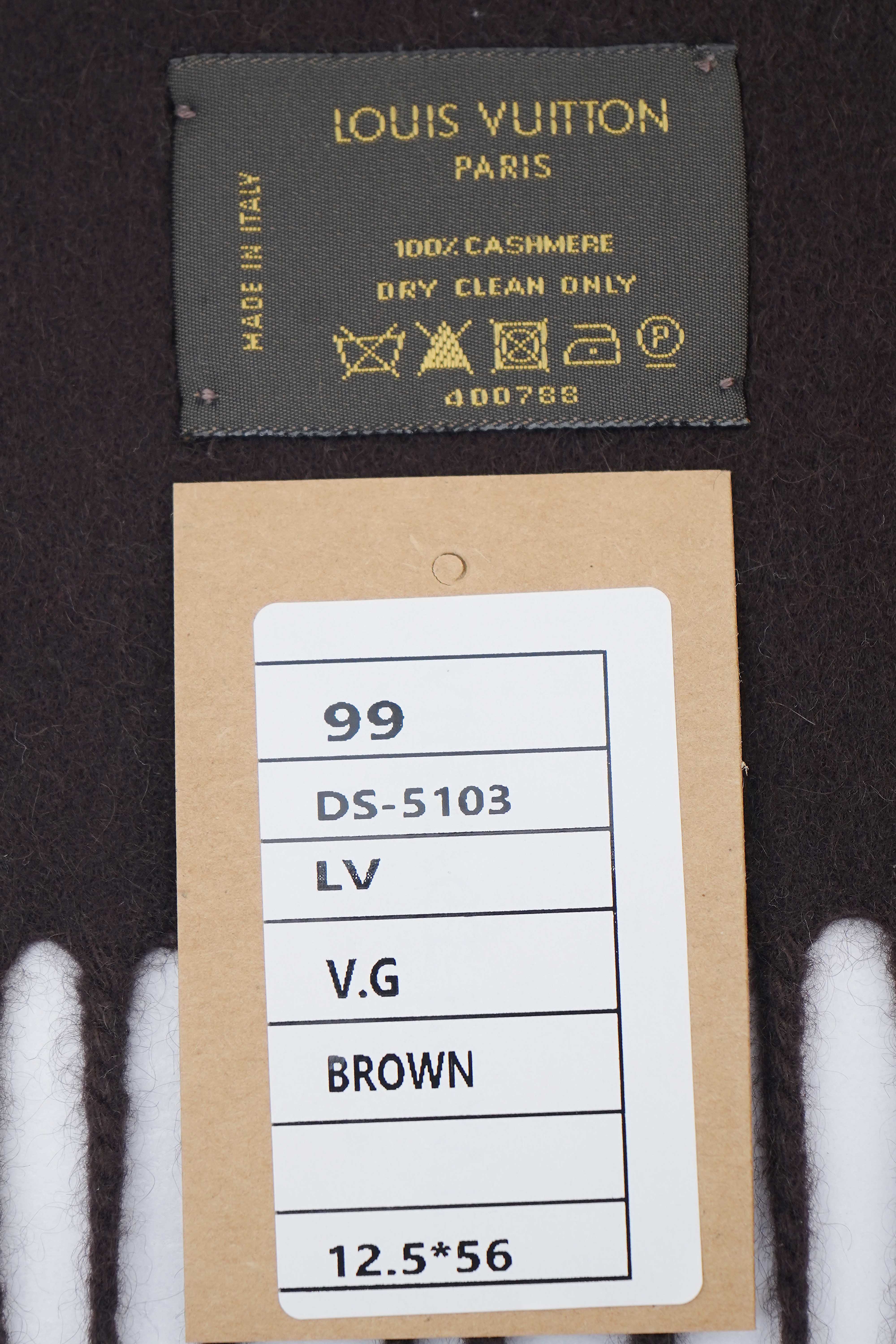 Louis Vuitton Pre-owned Plain Cashmere Brown Scarf