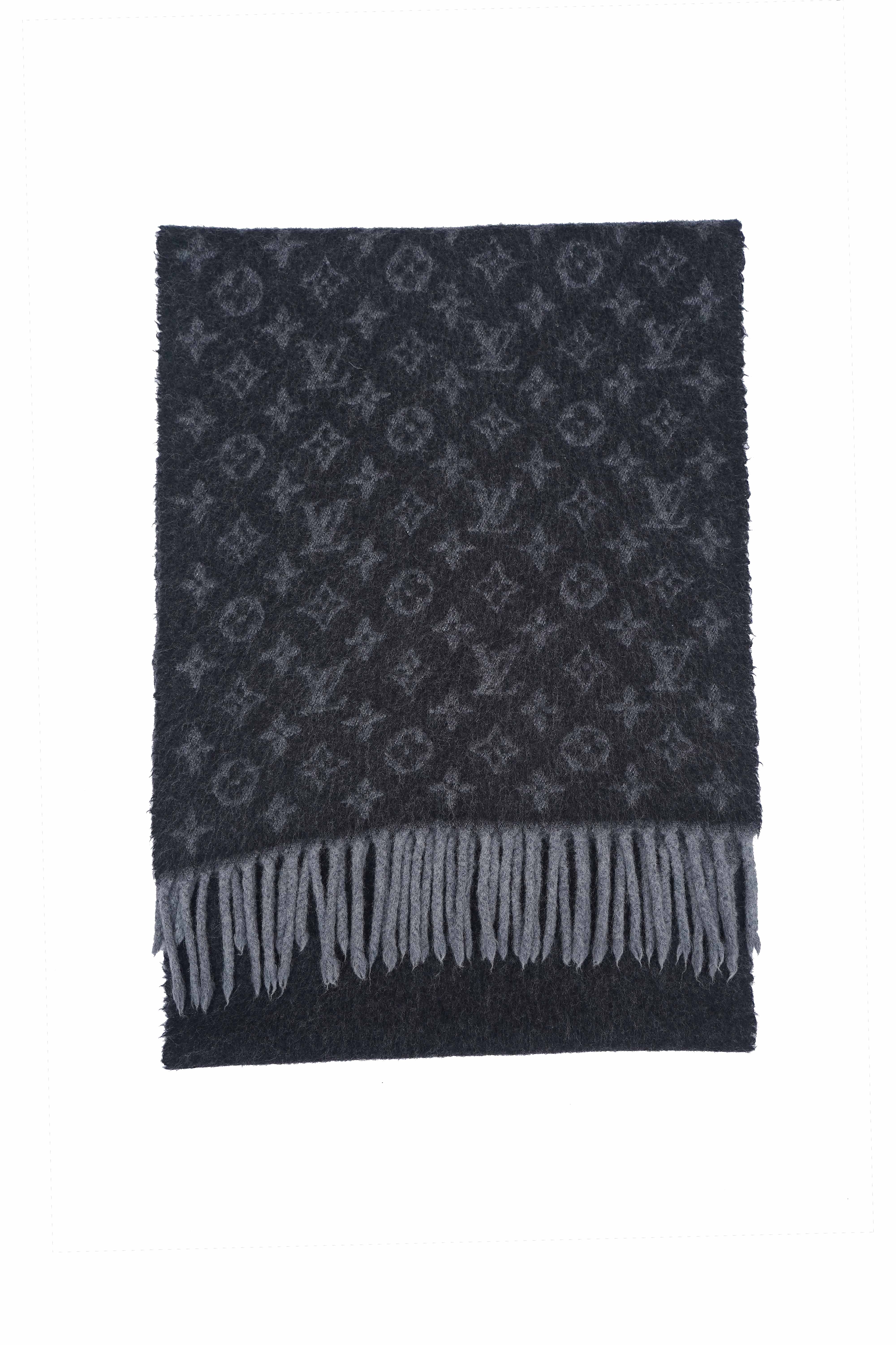 Louis Vuitton Pre-owned Logo Cashmere/Wool Grey Scarf