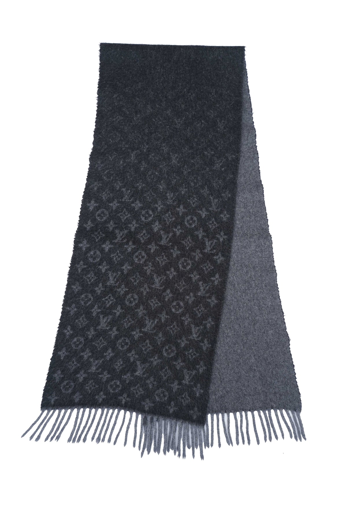 Louis Vuitton Pre-owned Logo Cashmere/Wool Grey Scarf