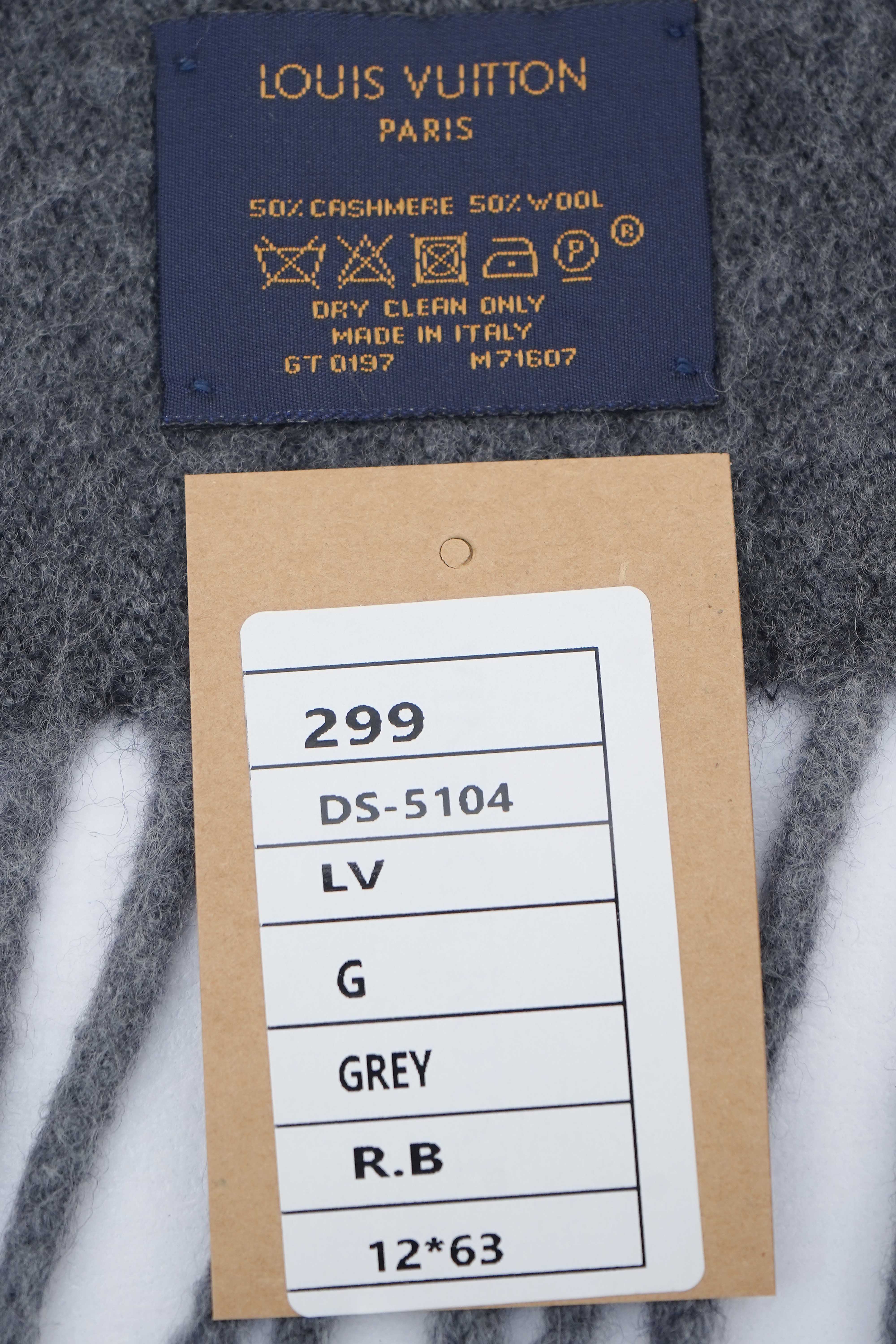Louis Vuitton Pre-owned Logo Cashmere/Wool Grey Scarf