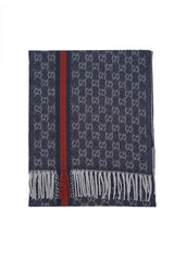 GUCCI Pre-Owned Logo Cashmere Grey Scarf