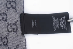 GUCCI Pre-Owned Logo Cashmere Grey Scarf