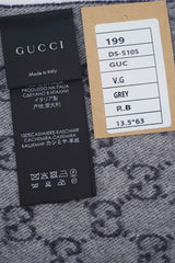 GUCCI Pre-Owned Logo Cashmere Grey Scarf