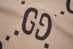 GUCCI Pre-Owned Logo Wool Grey Scarf