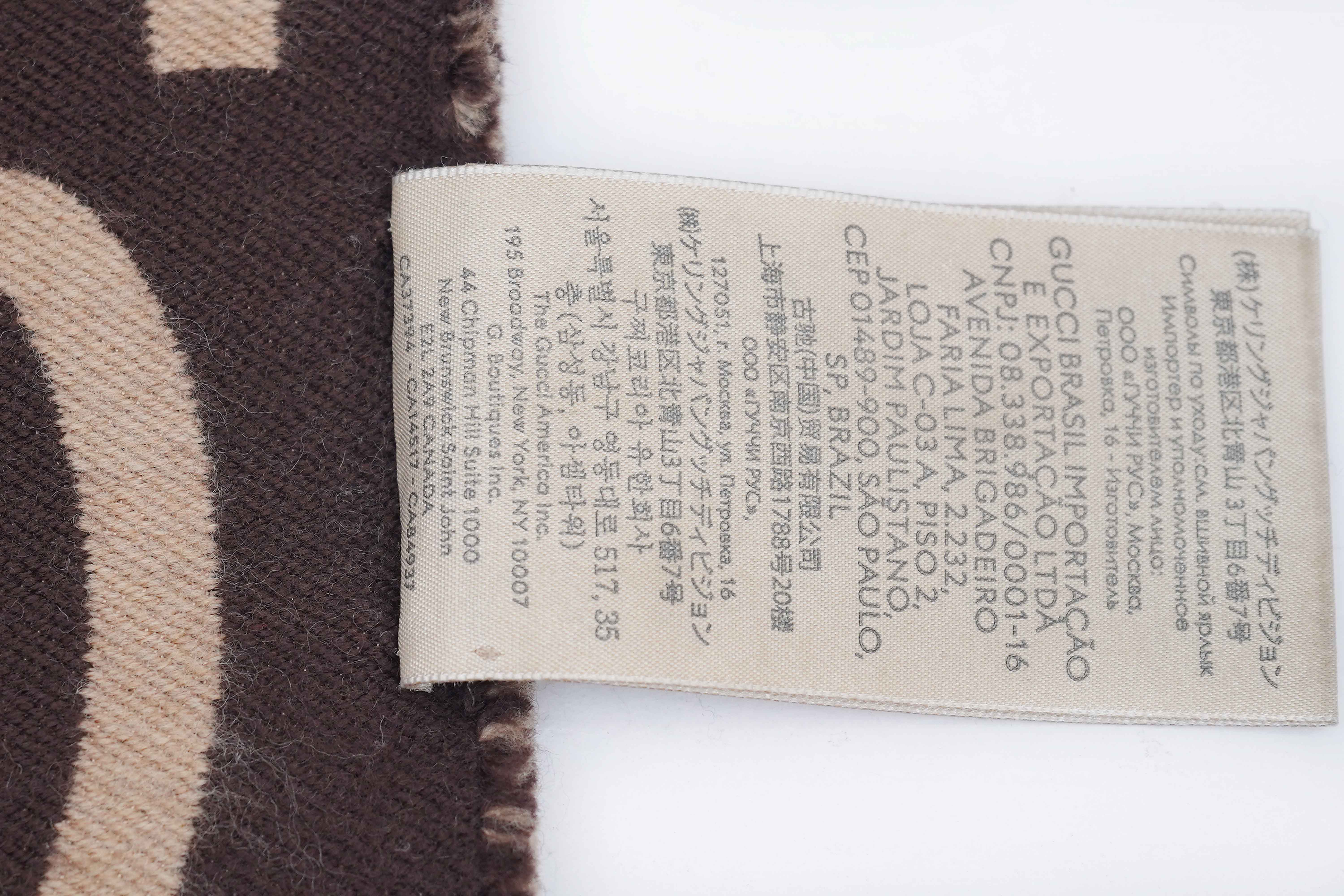 Gucci Pre-owned Logo Wool Grey Scarf