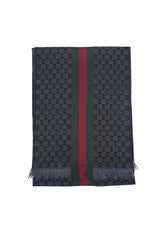 Logo Wool Dark Grey Scarf
