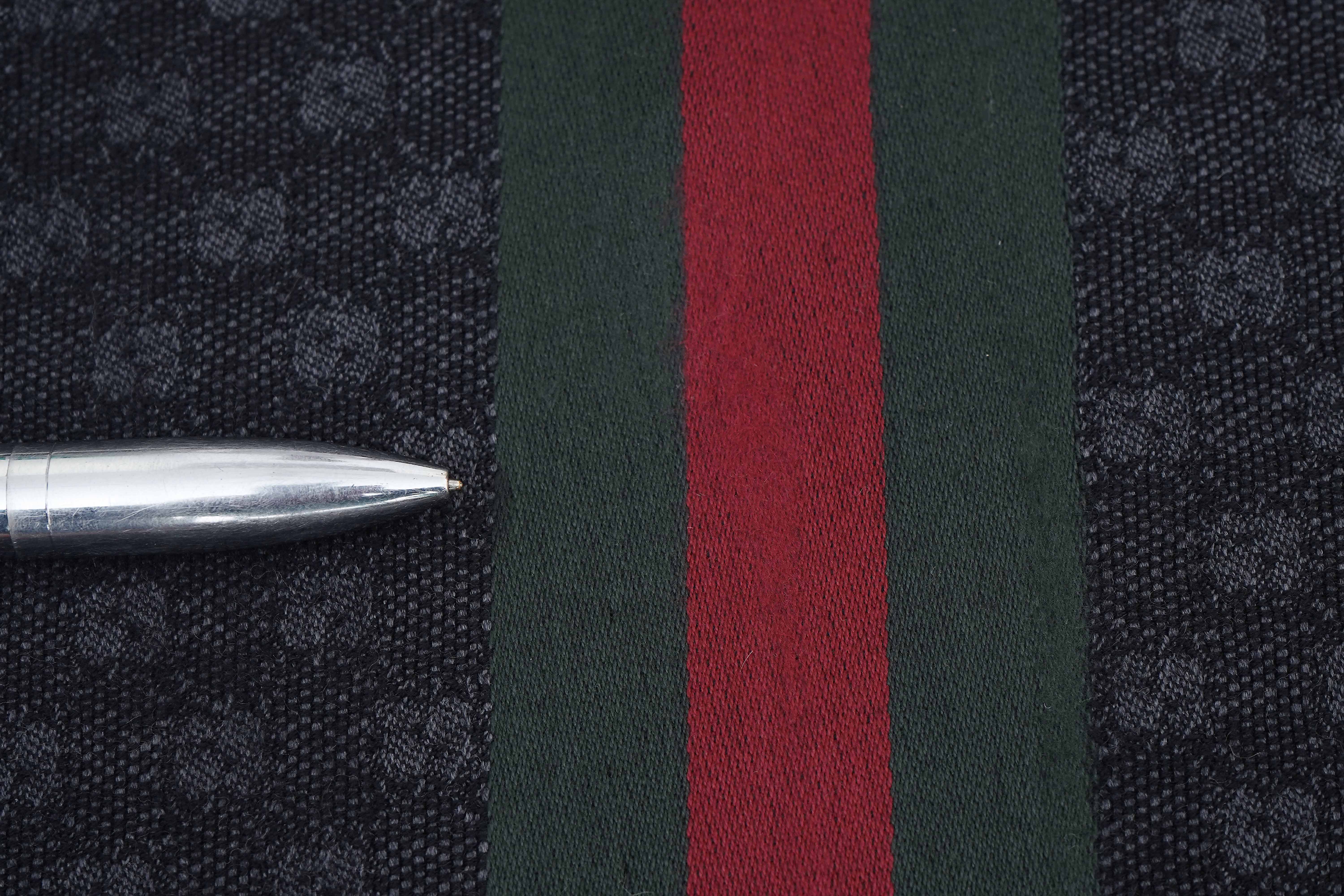 Gucci Pre-owned Logo Wool Dark Grey Scarf