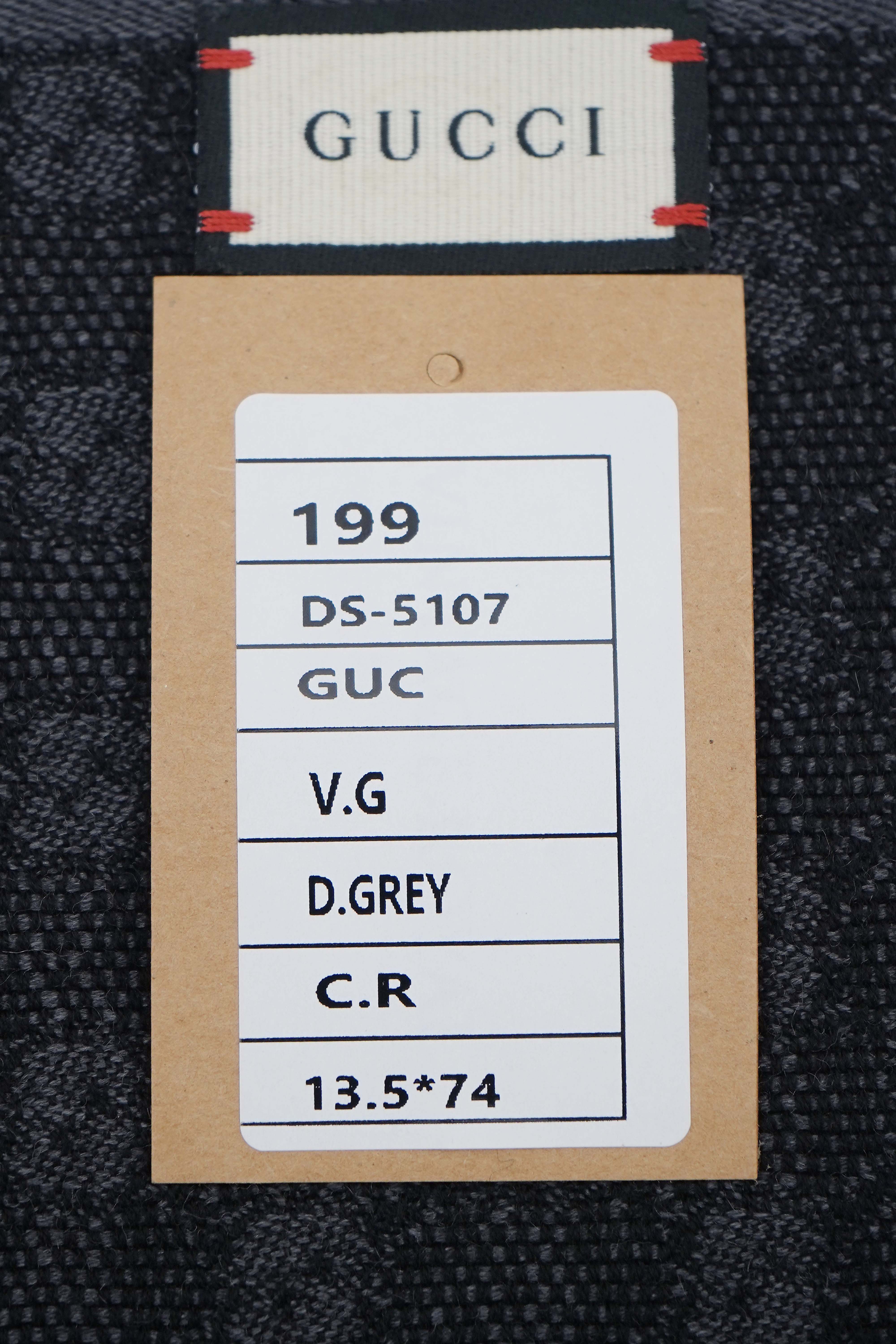 Gucci Pre-owned Logo Wool Dark Grey Scarf