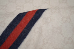 GUCCI Pre-Owned Logo Wool Ecru Scarf